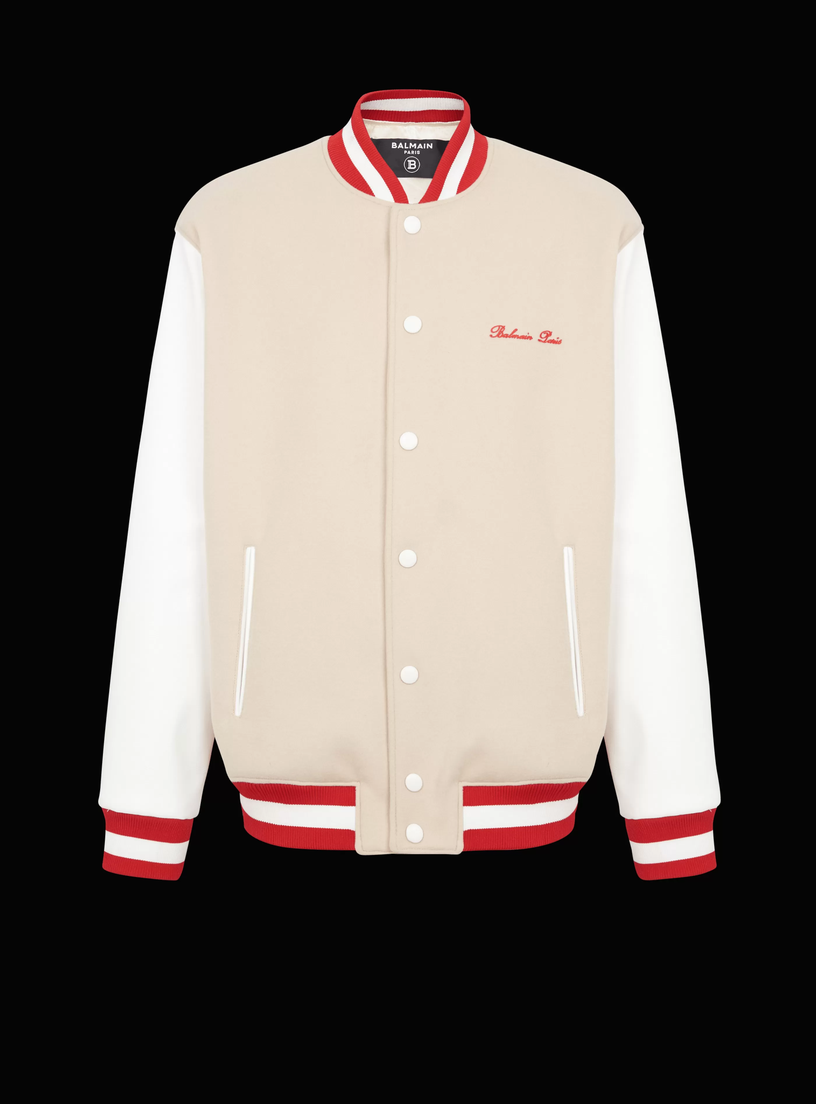 Balmain Capispalla- Signature Bomber Jacket beige