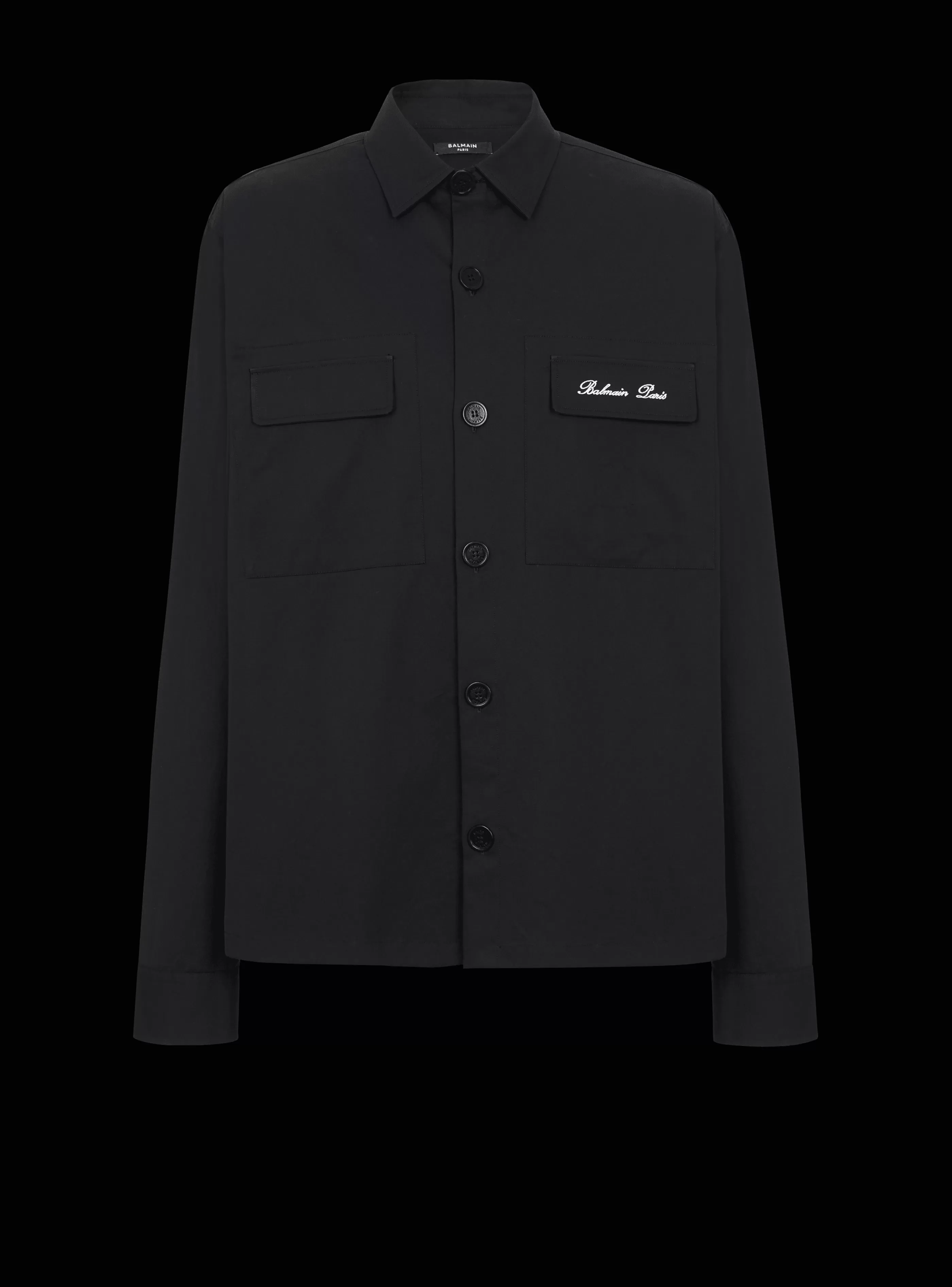 Balmain Camicie E Polo- Signature Overshirt black