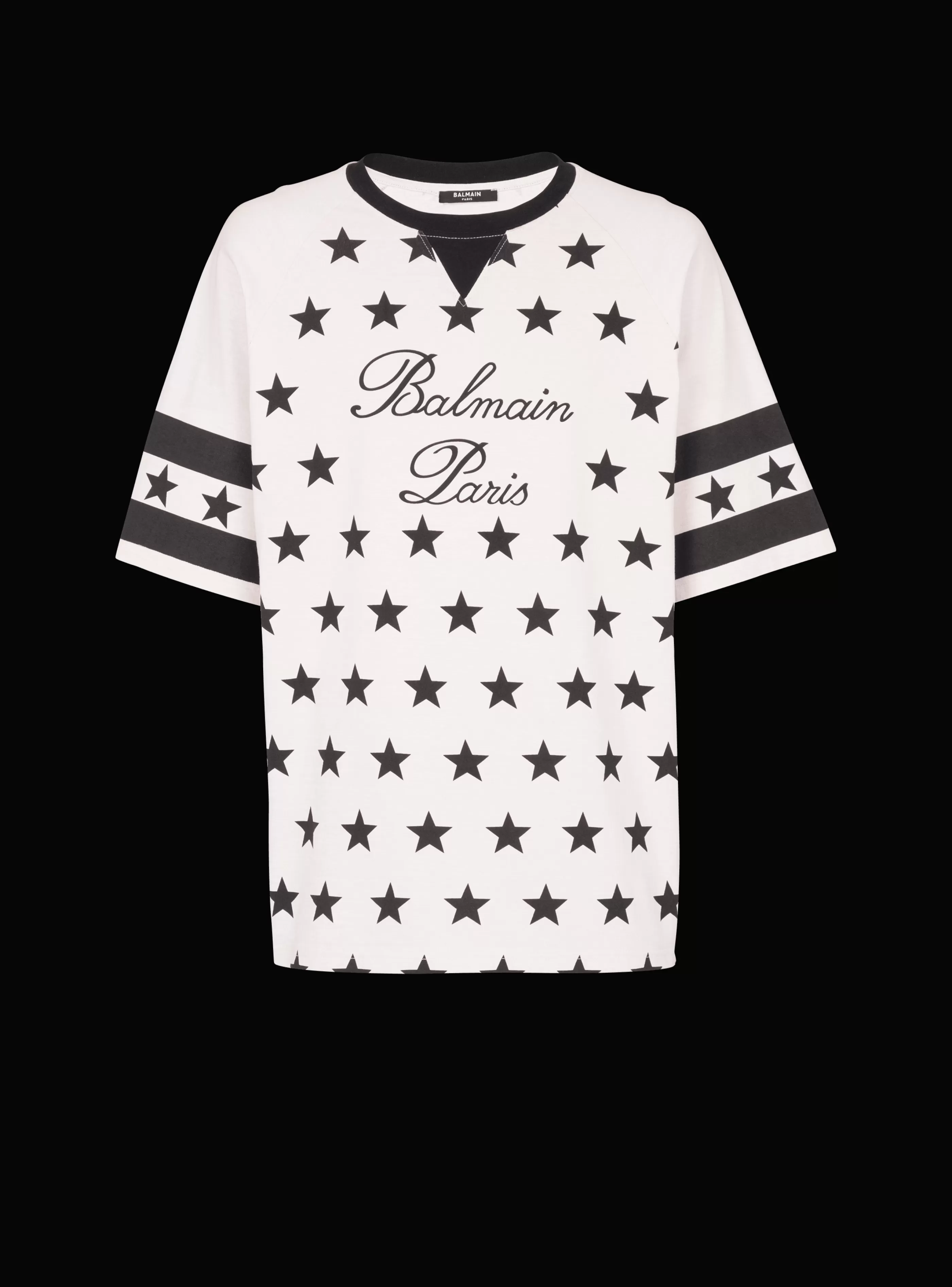 Balmain T-Shirts- Signature Stars T-shirt beige