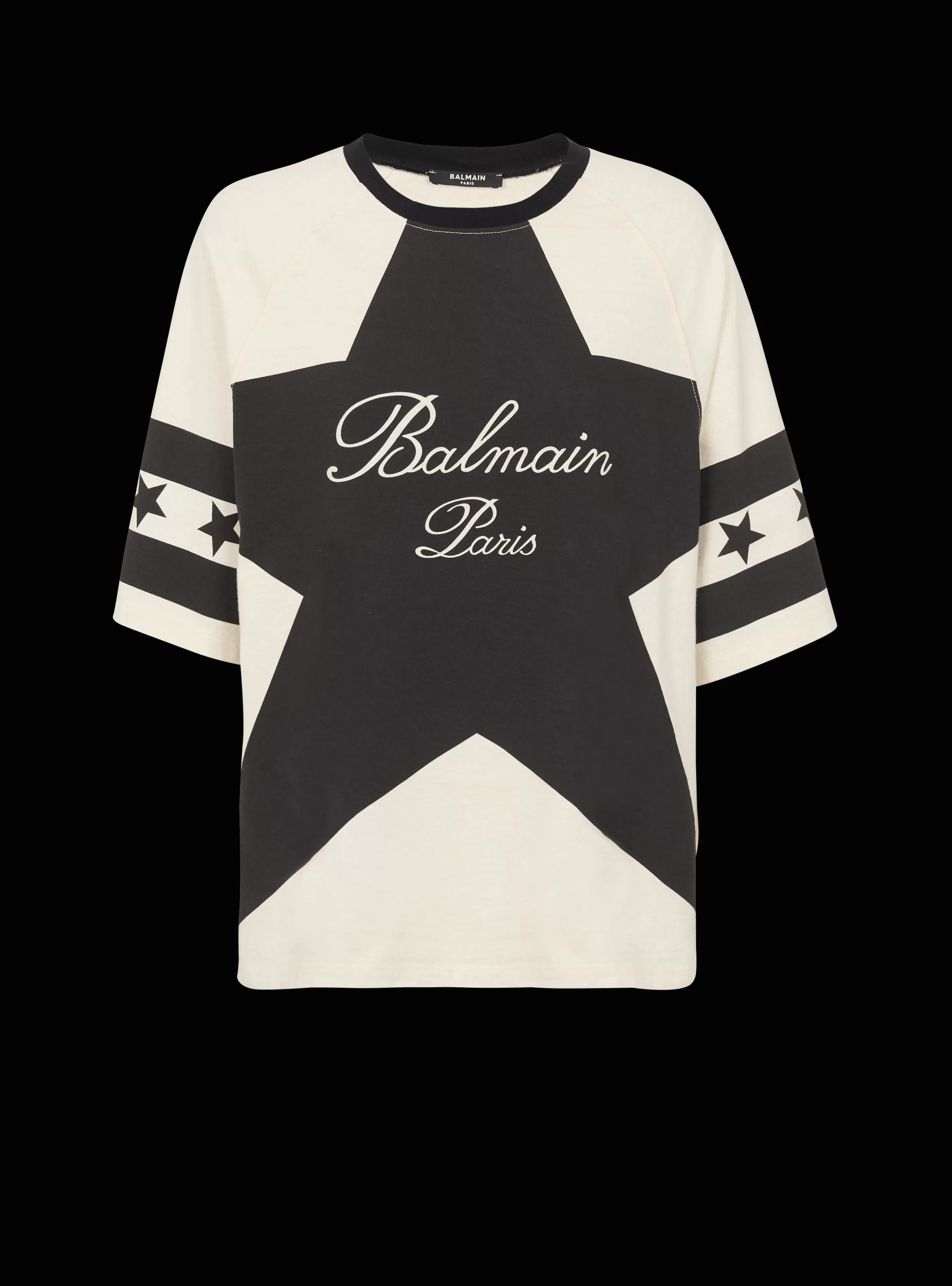 Balmain T-Shirt- Signature Stars T-shirt beige