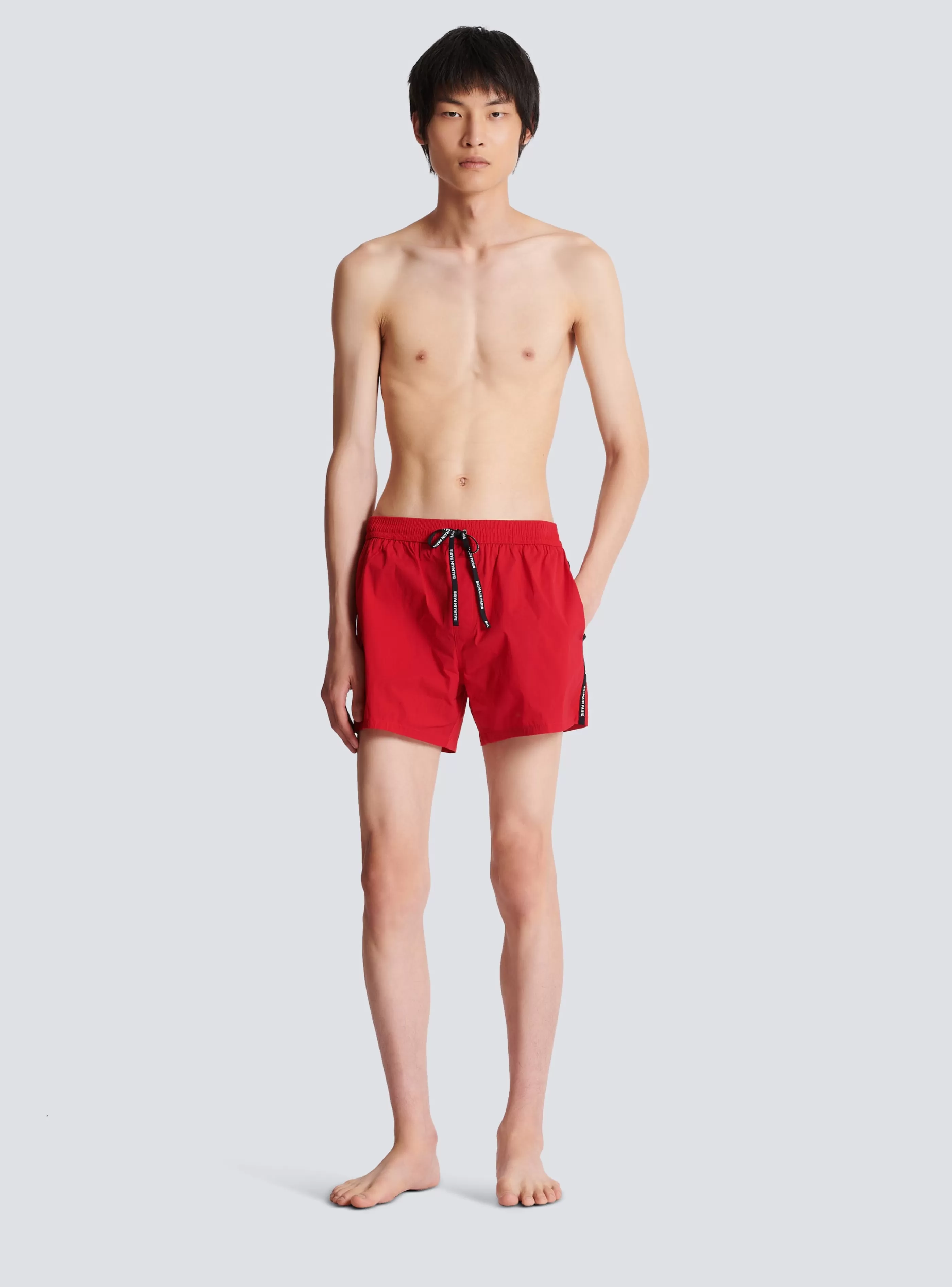 Balmain Costumi Da Bagno- Swim Shorts red