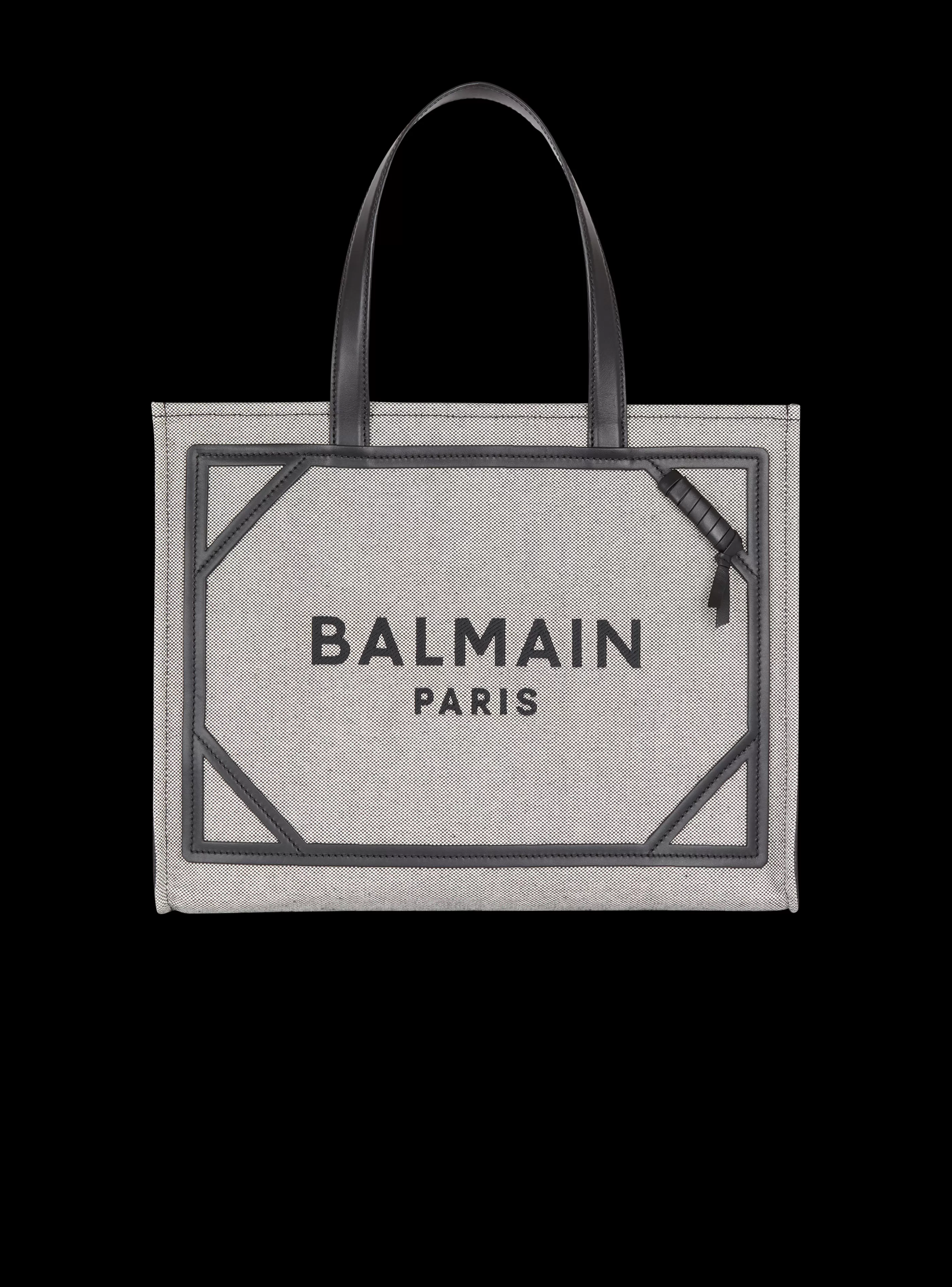 Balmain Shopper | Borse A Mano-B-Army 42 Canvas And Smooth Leather Tote Bag black