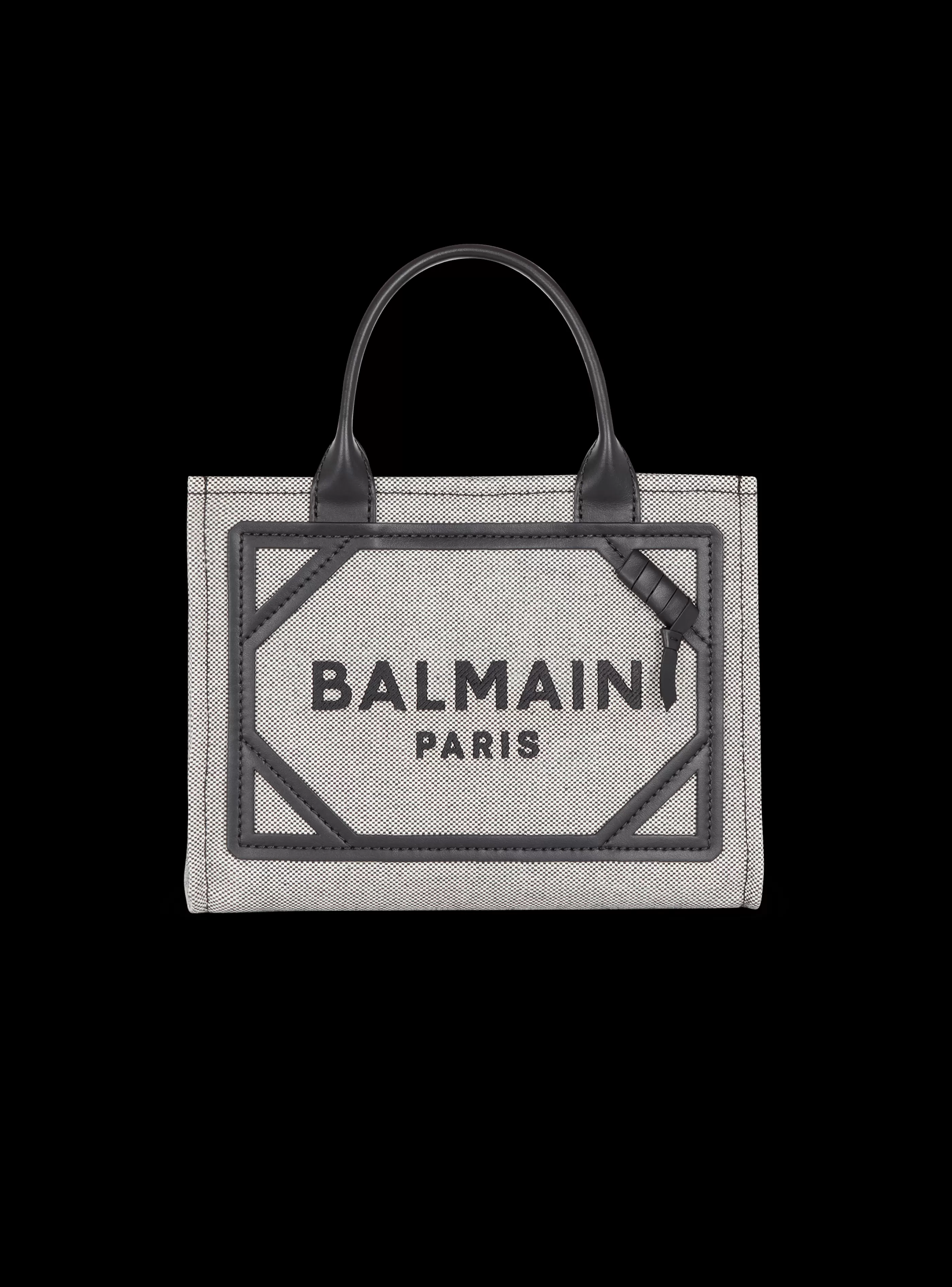 Balmain Shopper | Borse A Spalla-B-Army Canvas And Leather Tote Bag black