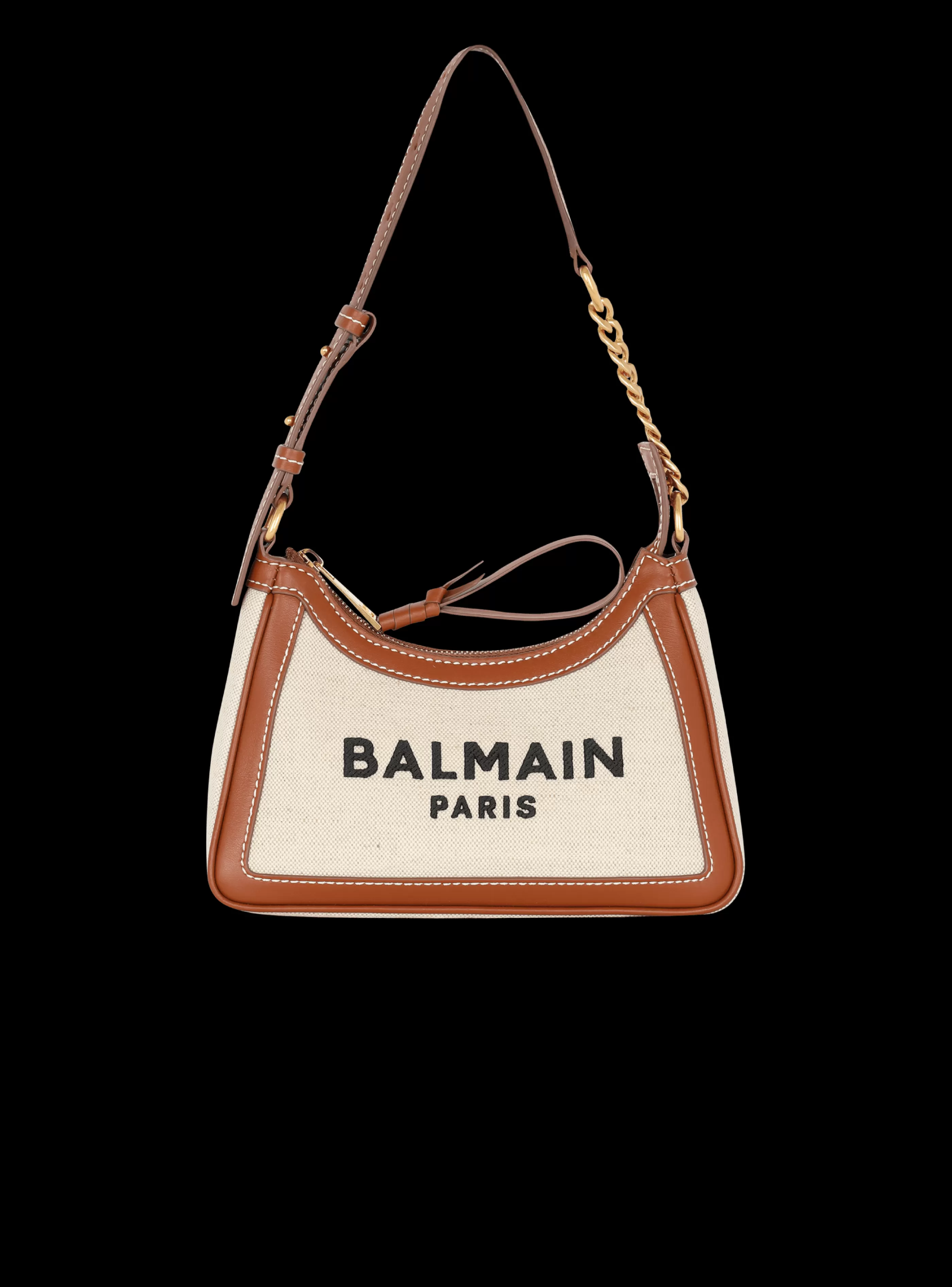 Balmain Borse A Spalla | Borse A Mano-B-Army Canvas Bag With Leather Inserts brown