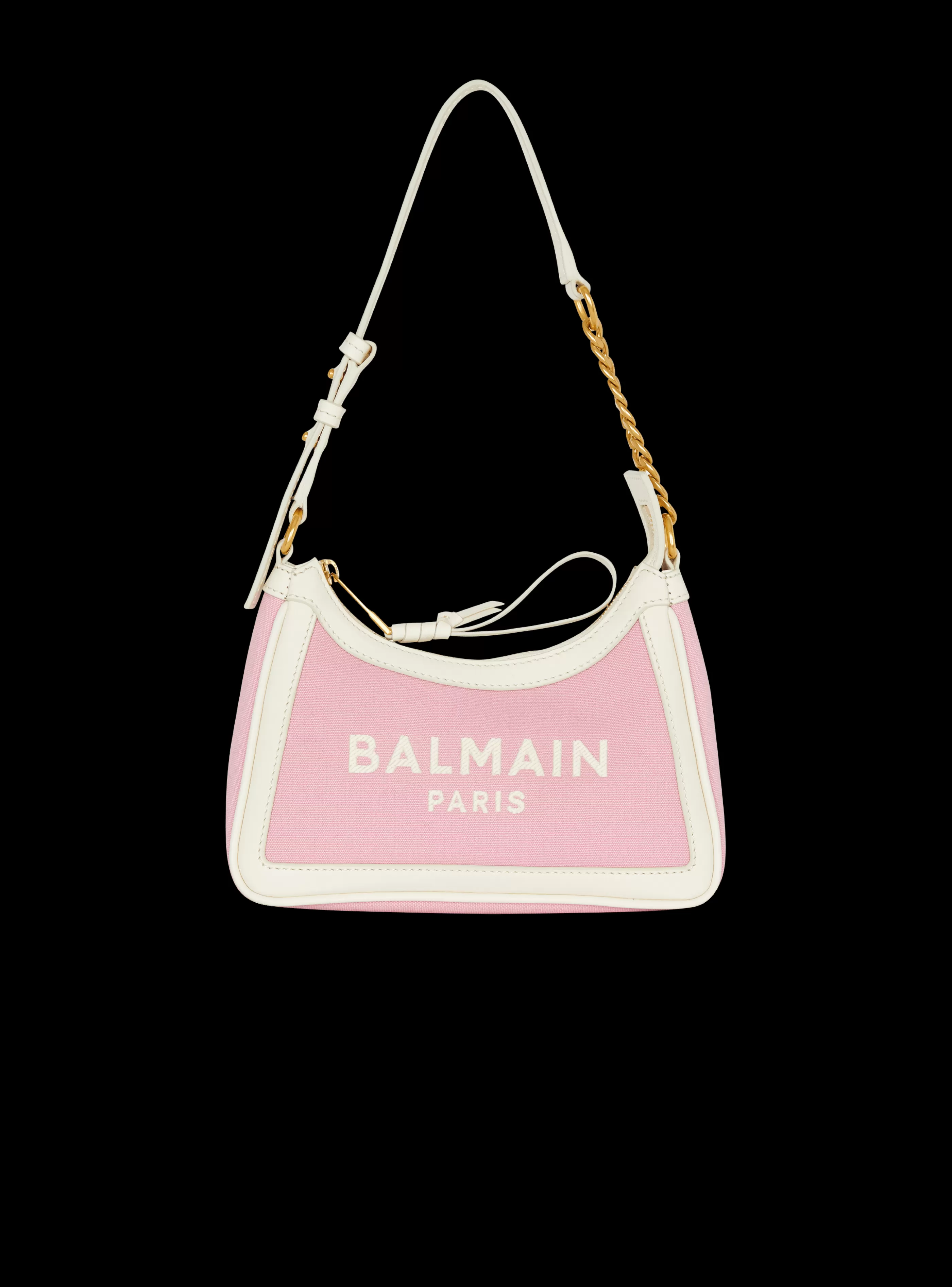 Balmain Borse-B-Army Canvas Bag With Leather Inserts pink