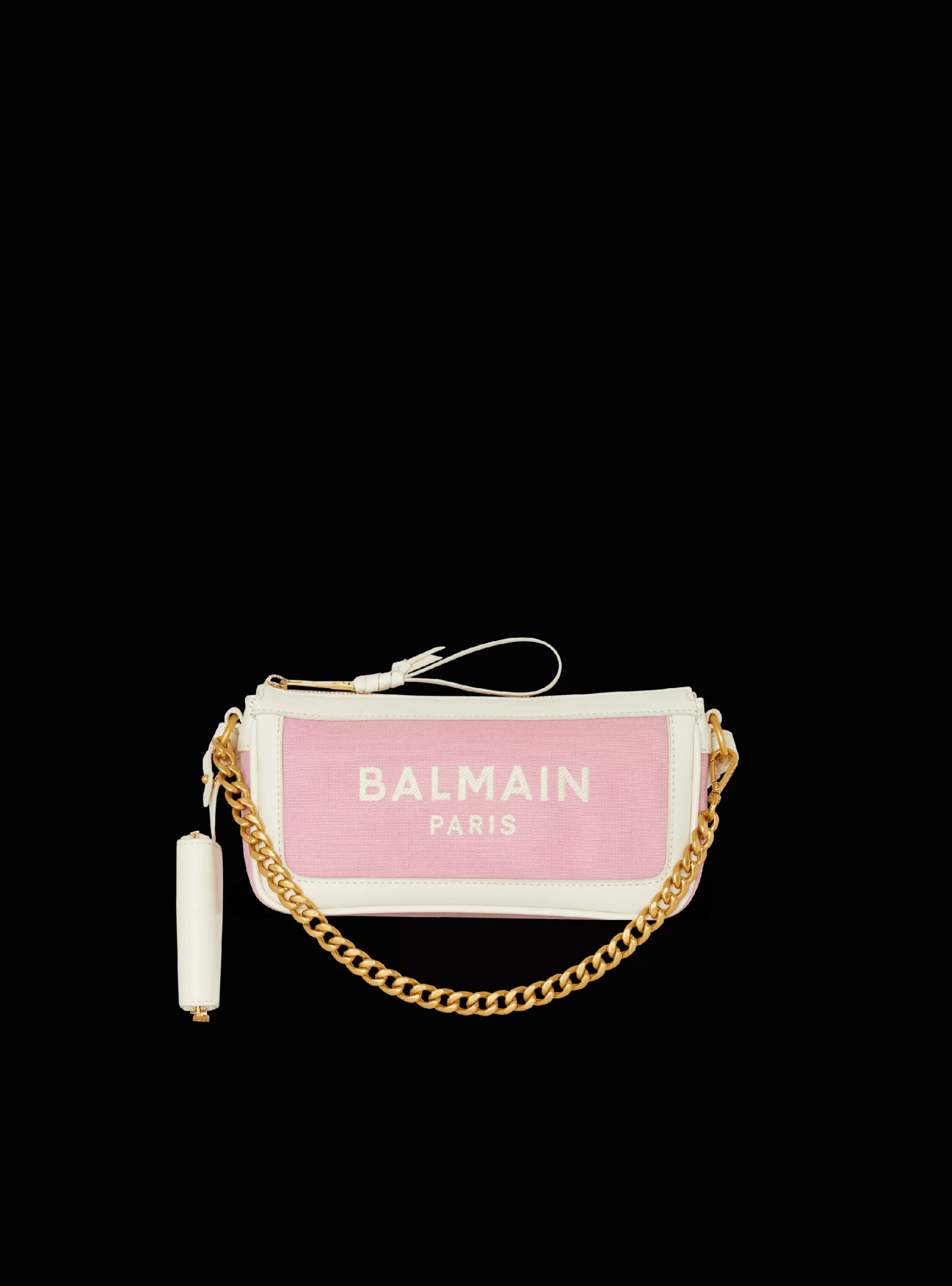 Balmain Borse Mini | Borse A Spalla-B-Army Chain Pouch In Canvas And Leather pink