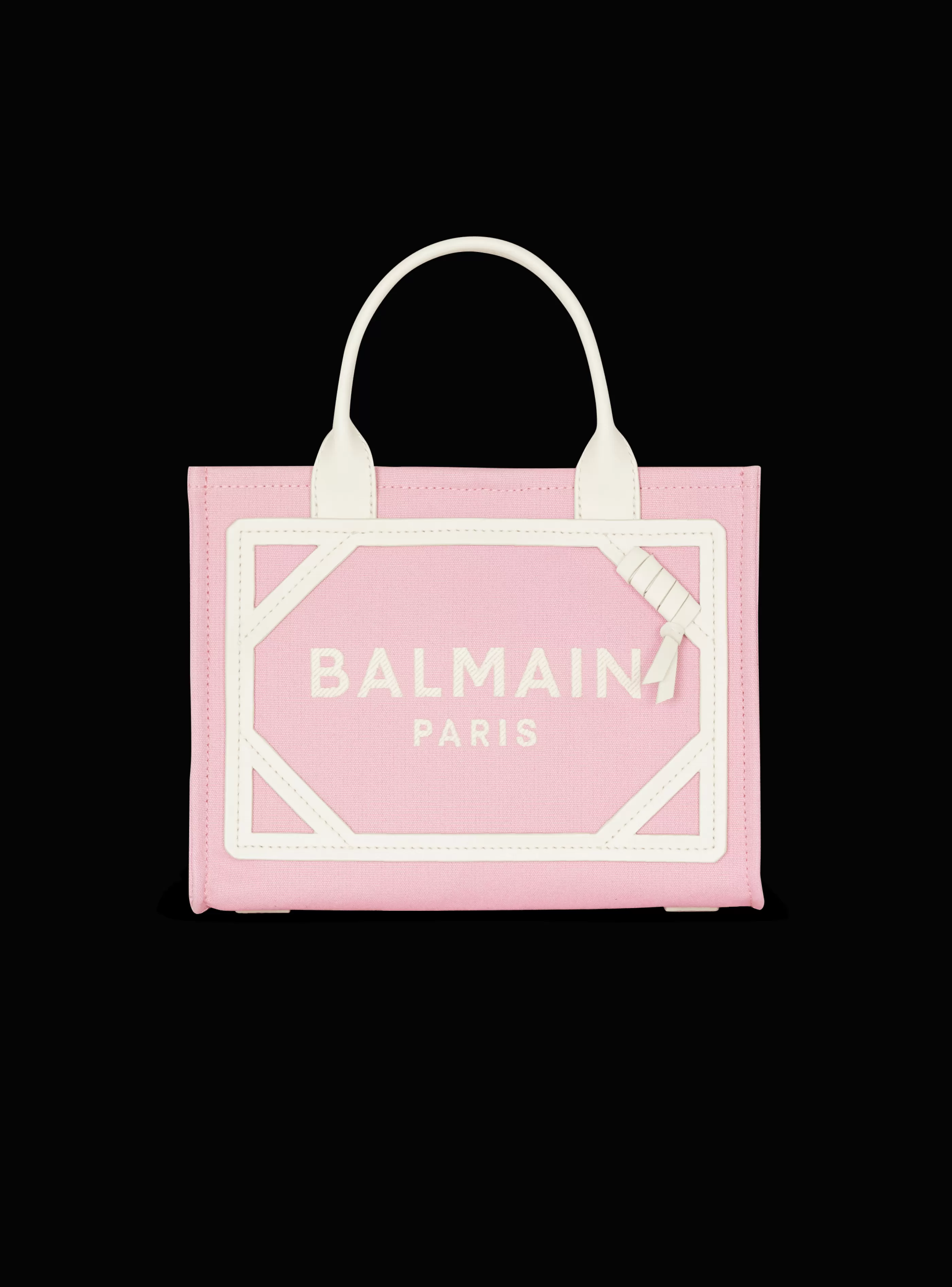 Balmain Shopper | Borse A Spalla-B-Army Small Canvas And Leather Tote Bag pink