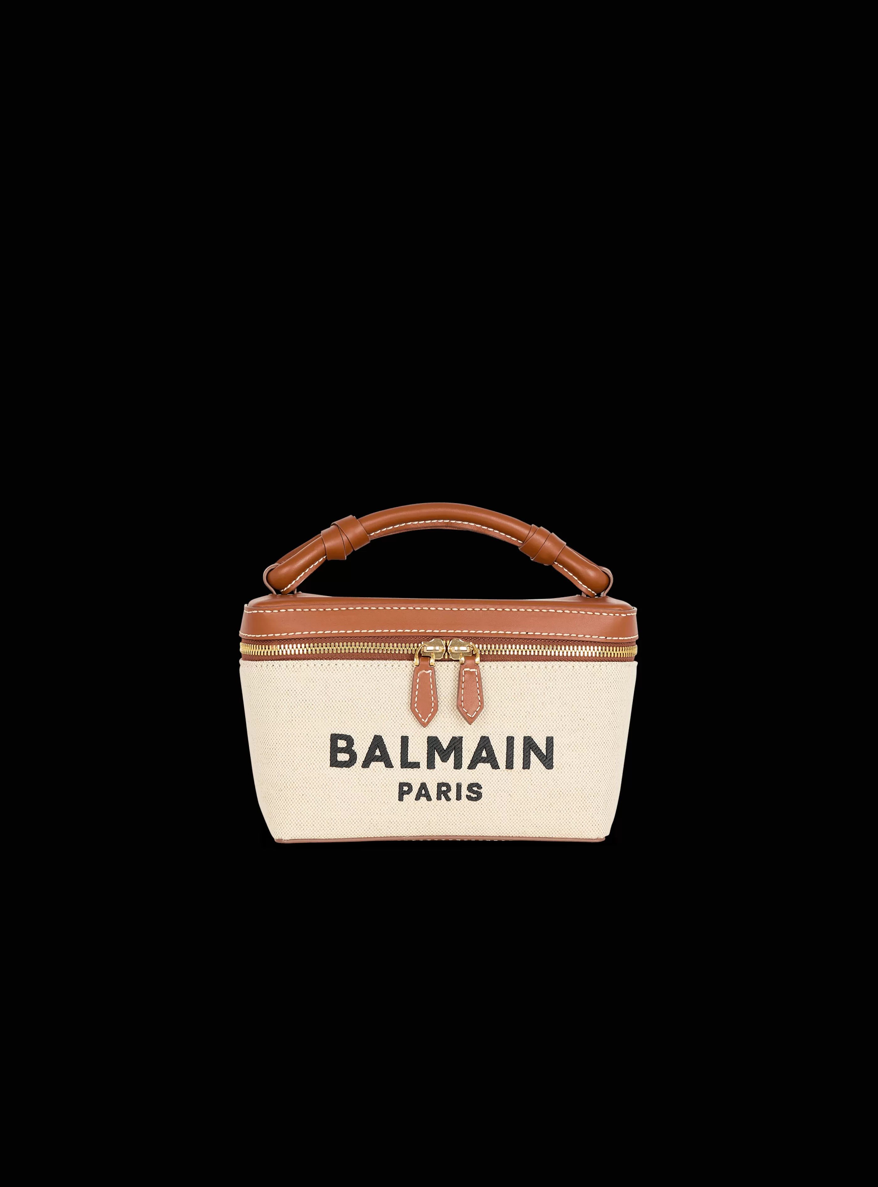 Balmain Borse Mini | Borse A Tracolla-B-Army Vanity Case In Canvas And Leather beige