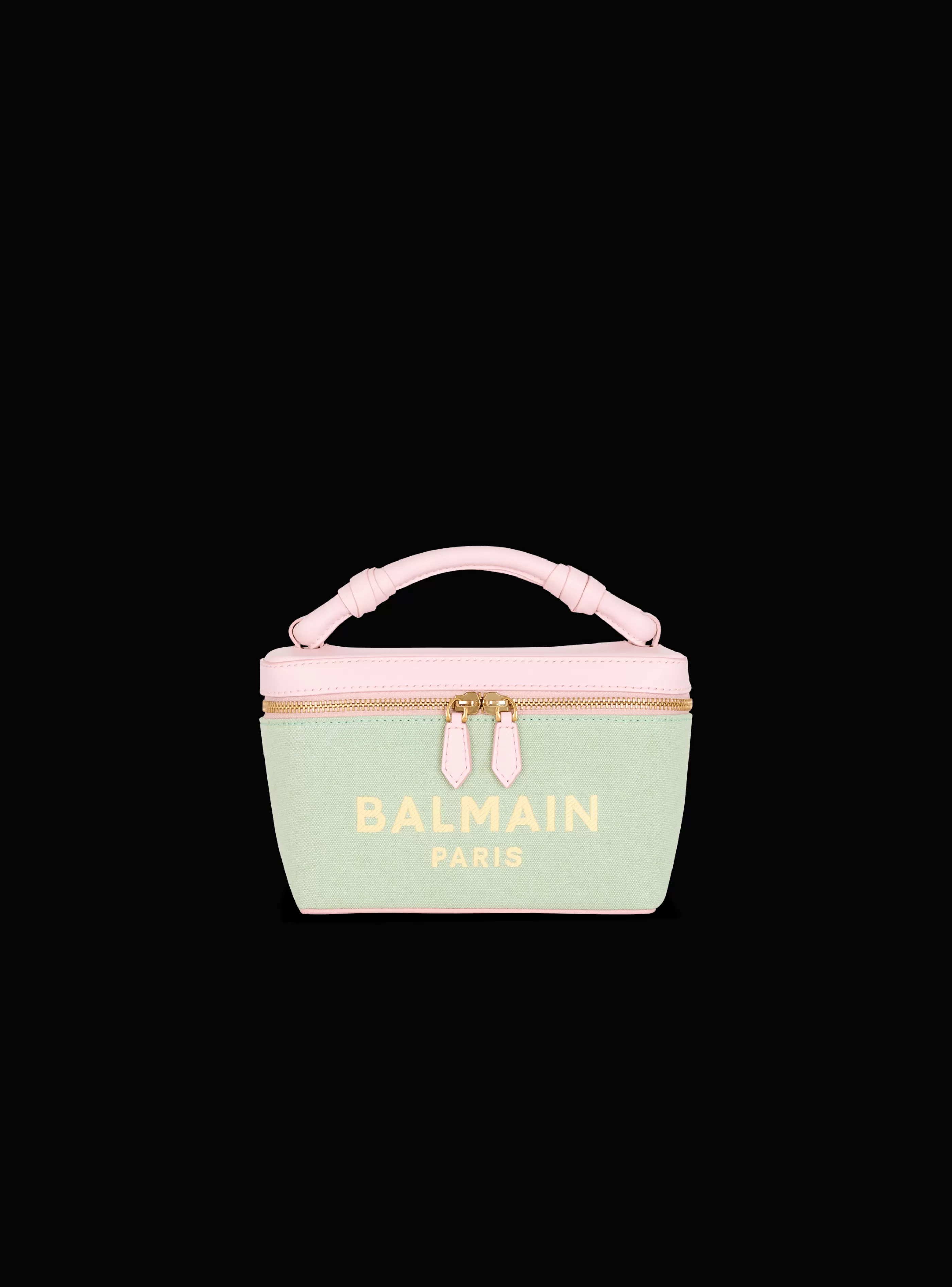 Balmain Borse-B-Army Vanity Case In Canvas And Leather green