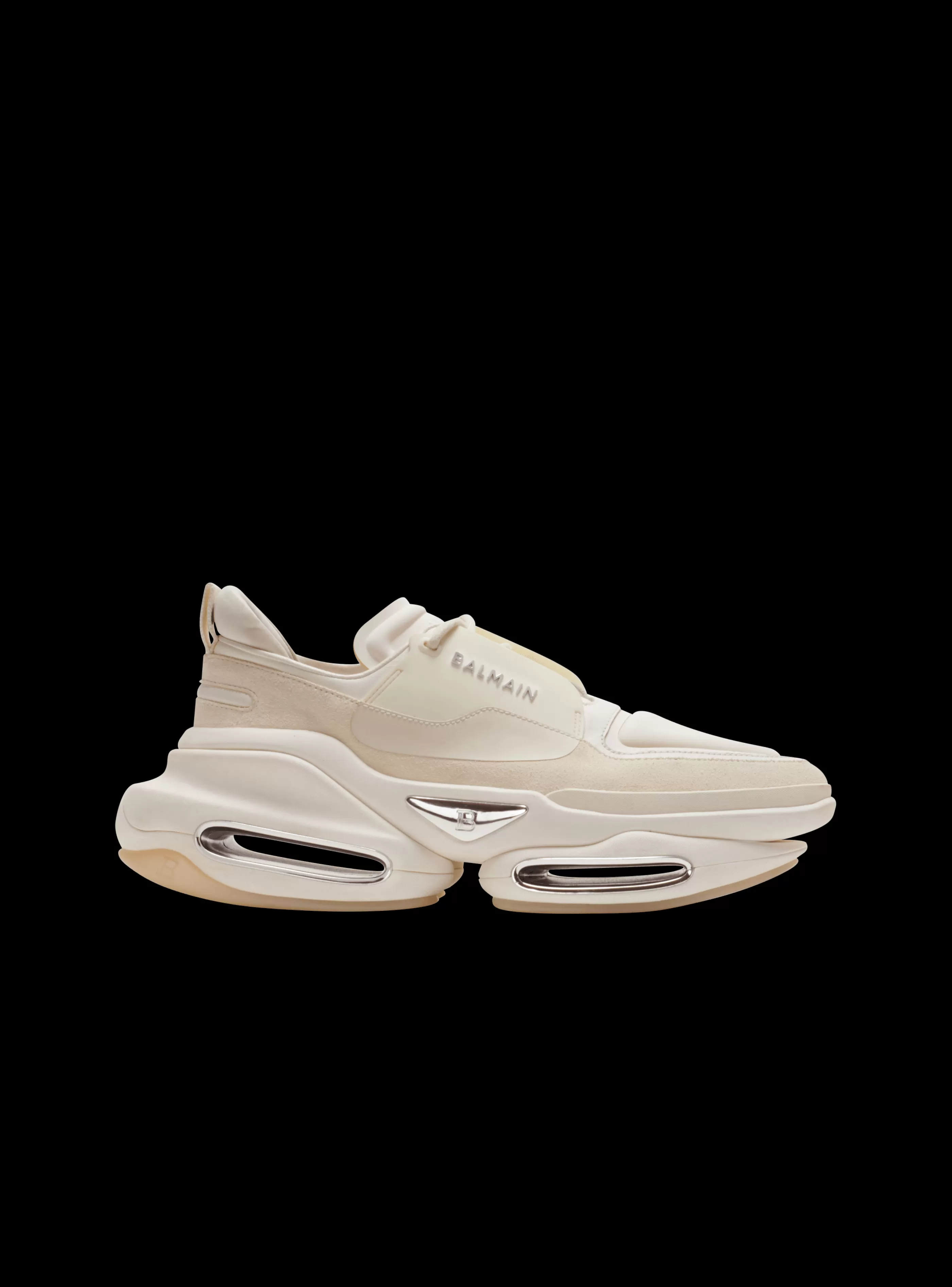 Balmain B-Bold-B-Bold Low-top Trainers In Neoprene And Suede white