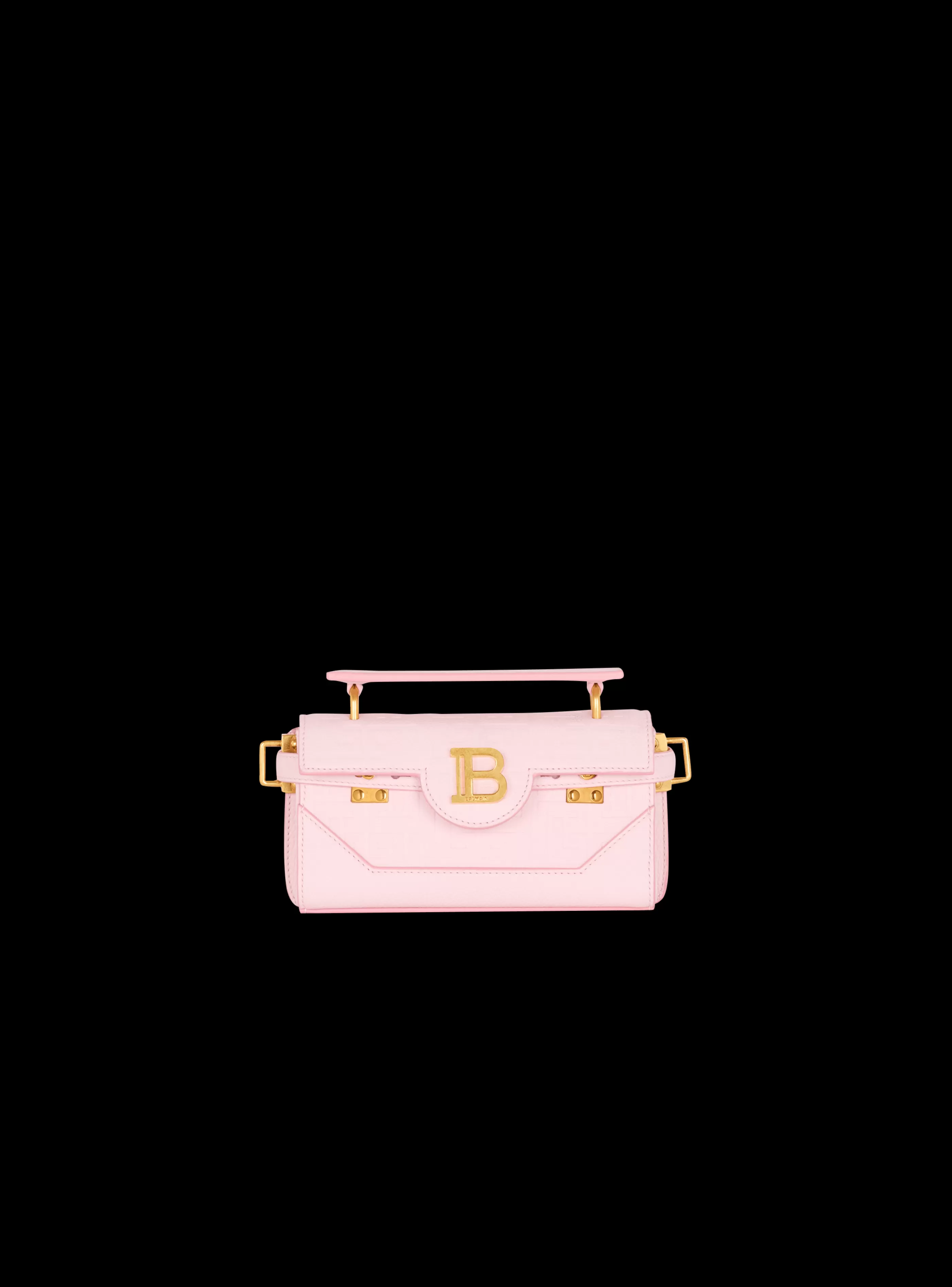 Balmain Borse Mini | Borse A Tracolla-B-Buzz 19 Bag In Grained PB Labyrinth Leather pink