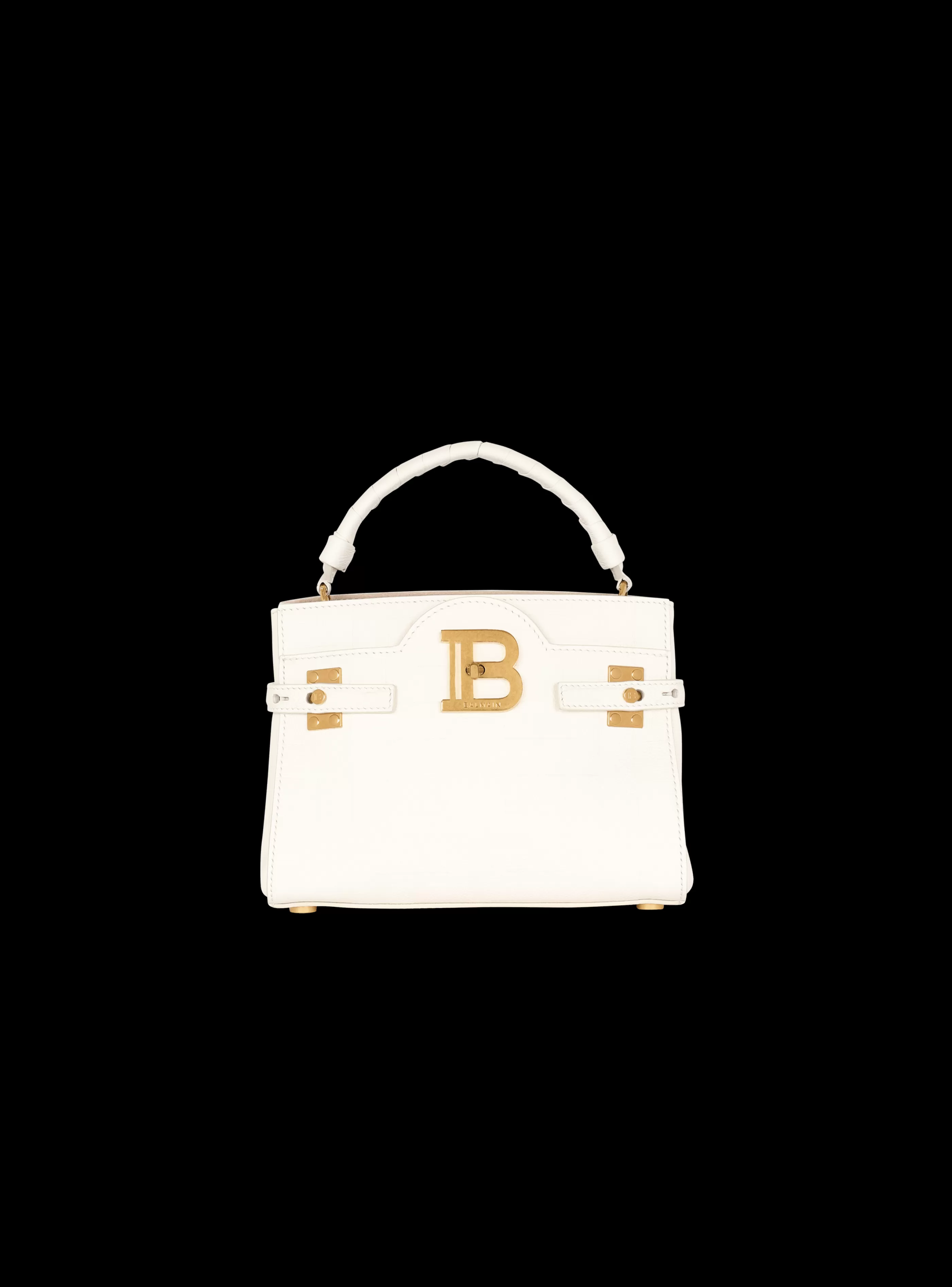 Balmain Borse A Spalla | Borse A Tracolla-B-Buzz 22 Monogrammed Top-handle Bag In Grained Leather beige