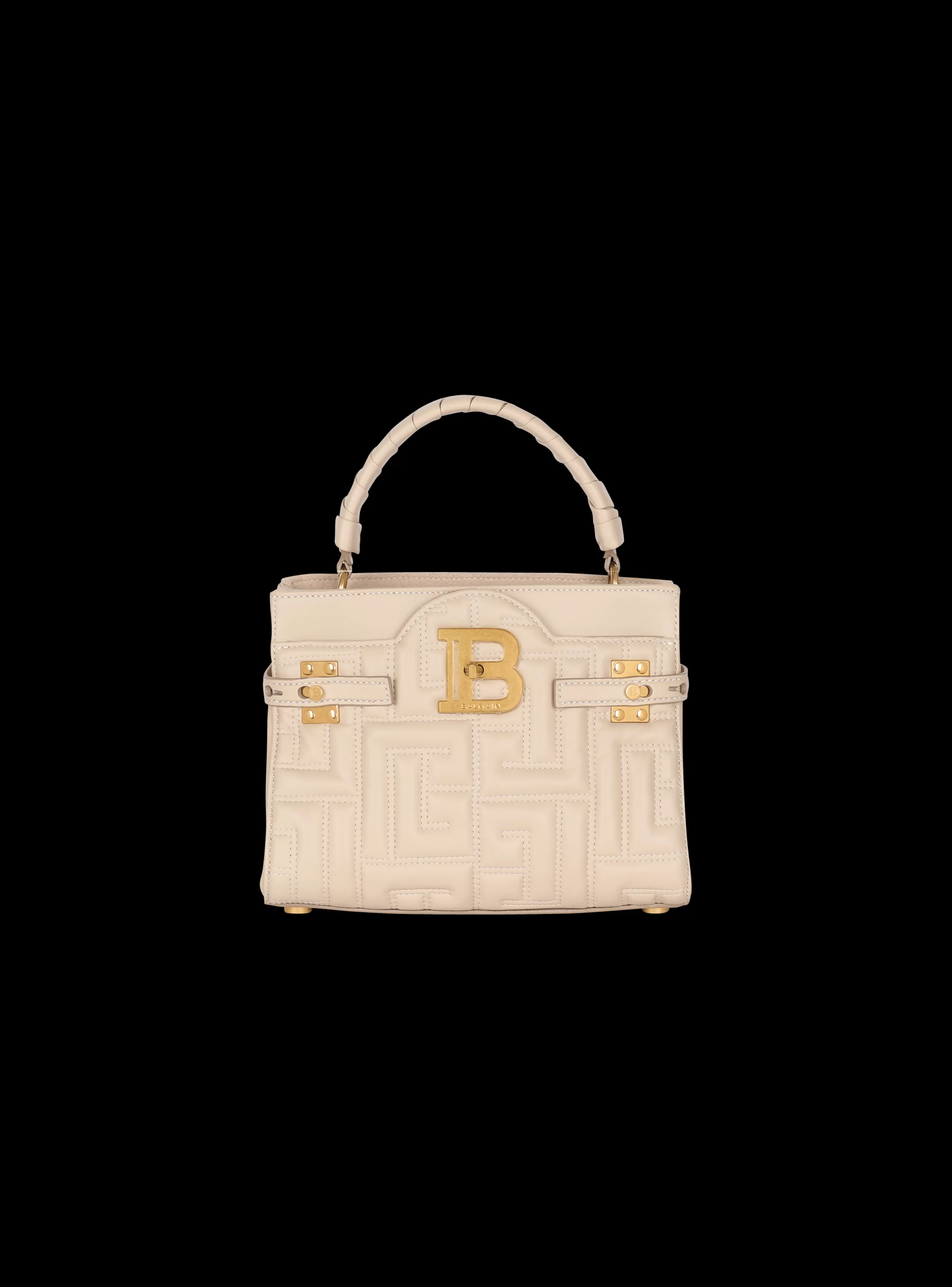 Balmain Borse A Spalla | Borse A Tracolla-B-Buzz 22 Top Handle Bag In Monogram Quilted Leather beige