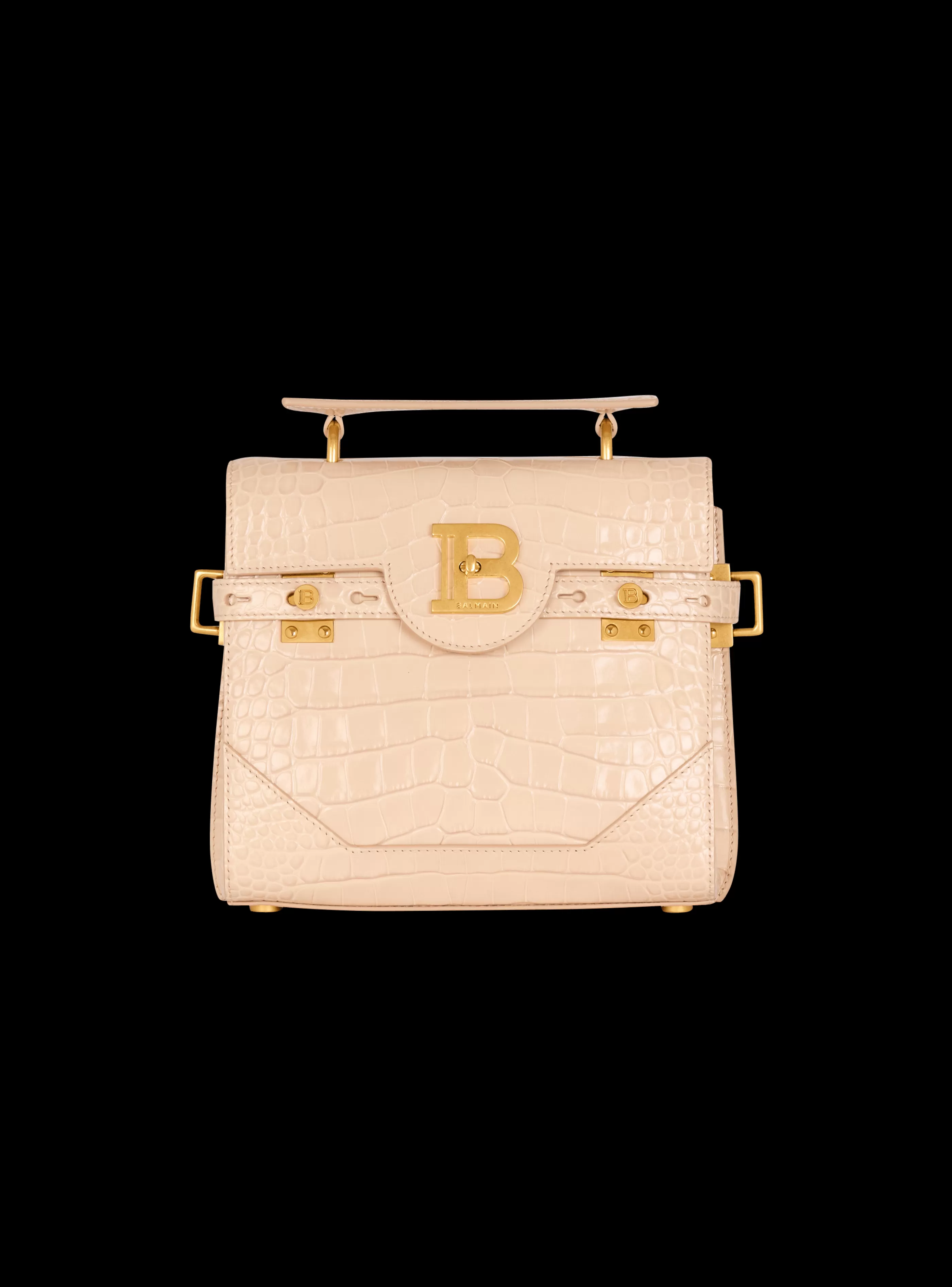 Balmain Borse A Spalla | Borse A Tracolla-B-Buzz 23 Bag In Crocodile-embossed Calfskin beige