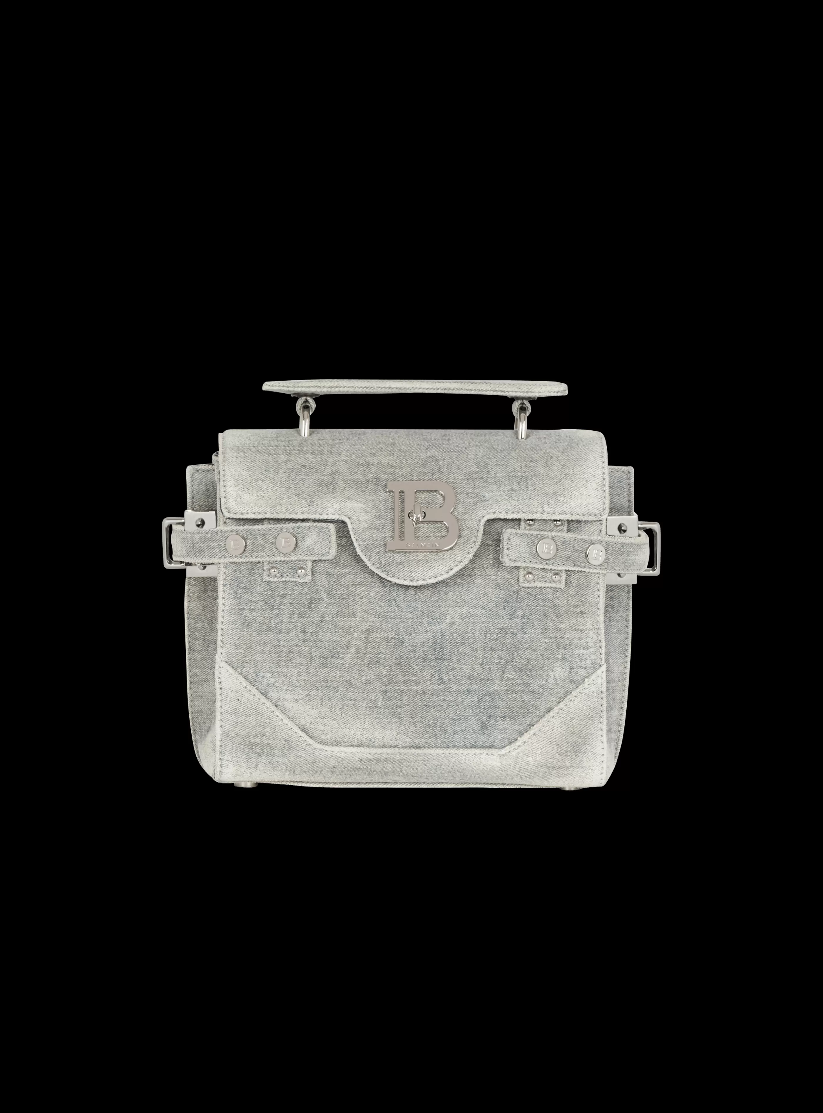 Balmain Borse A Spalla | Borse A Tracolla-B-Buzz 23 Faded  denim Bag grey