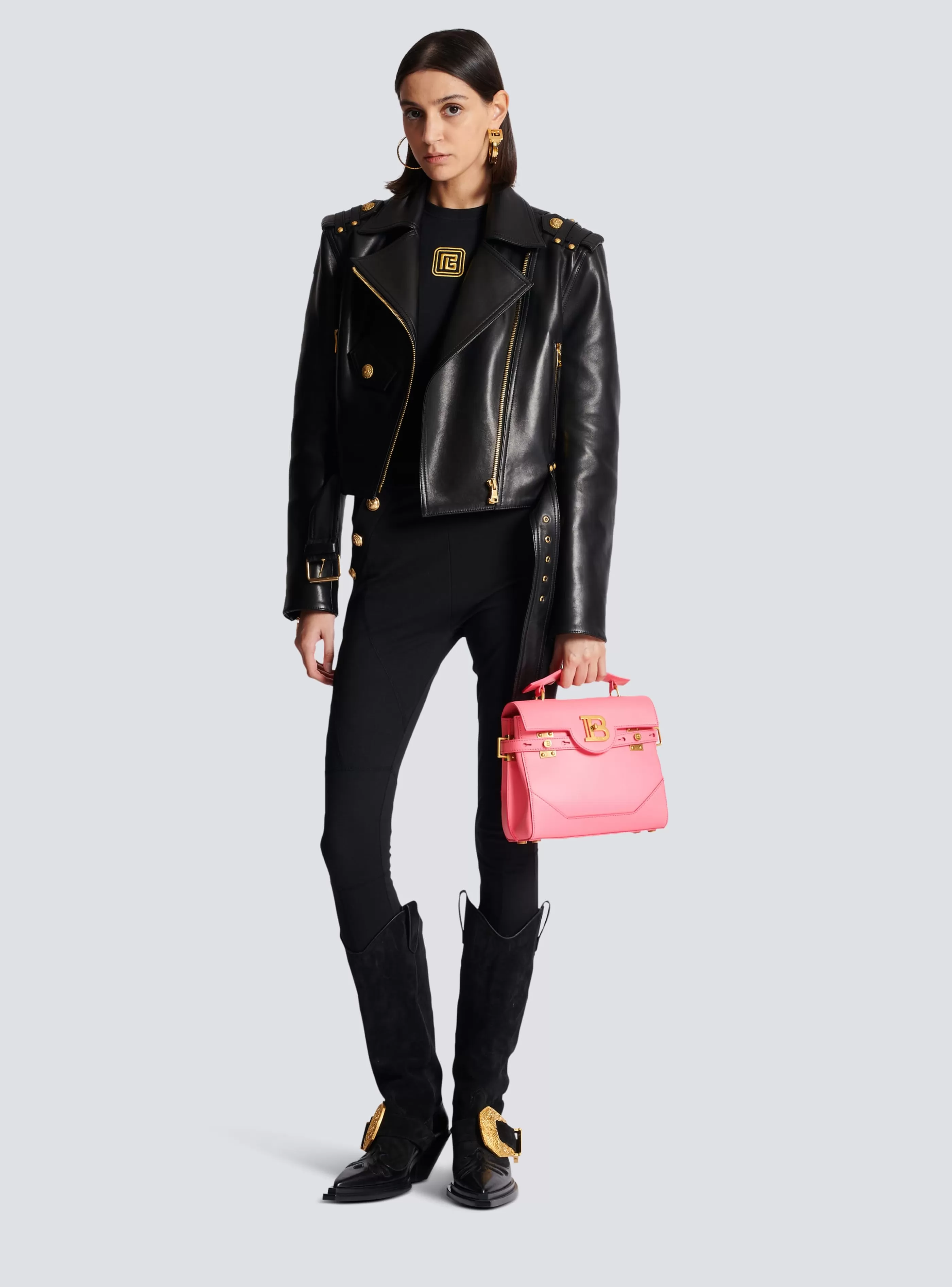 Balmain Borse A Spalla | Borse A Tracolla-B-Buzz 23 Grained Leather Bag pink