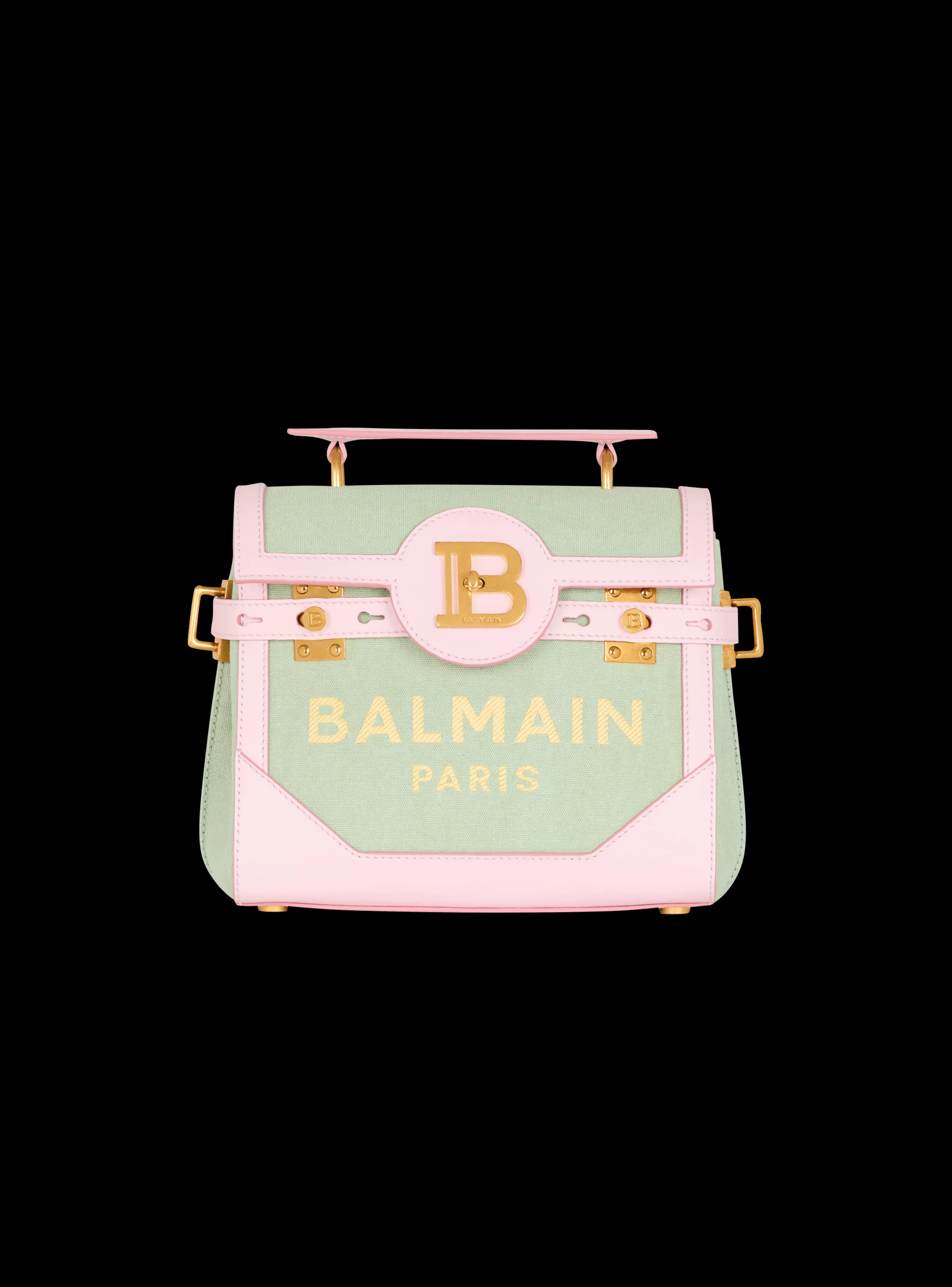 Balmain Borse A Spalla | Borse A Tracolla-B-Buzz 23 Leather And Canvas Bag green