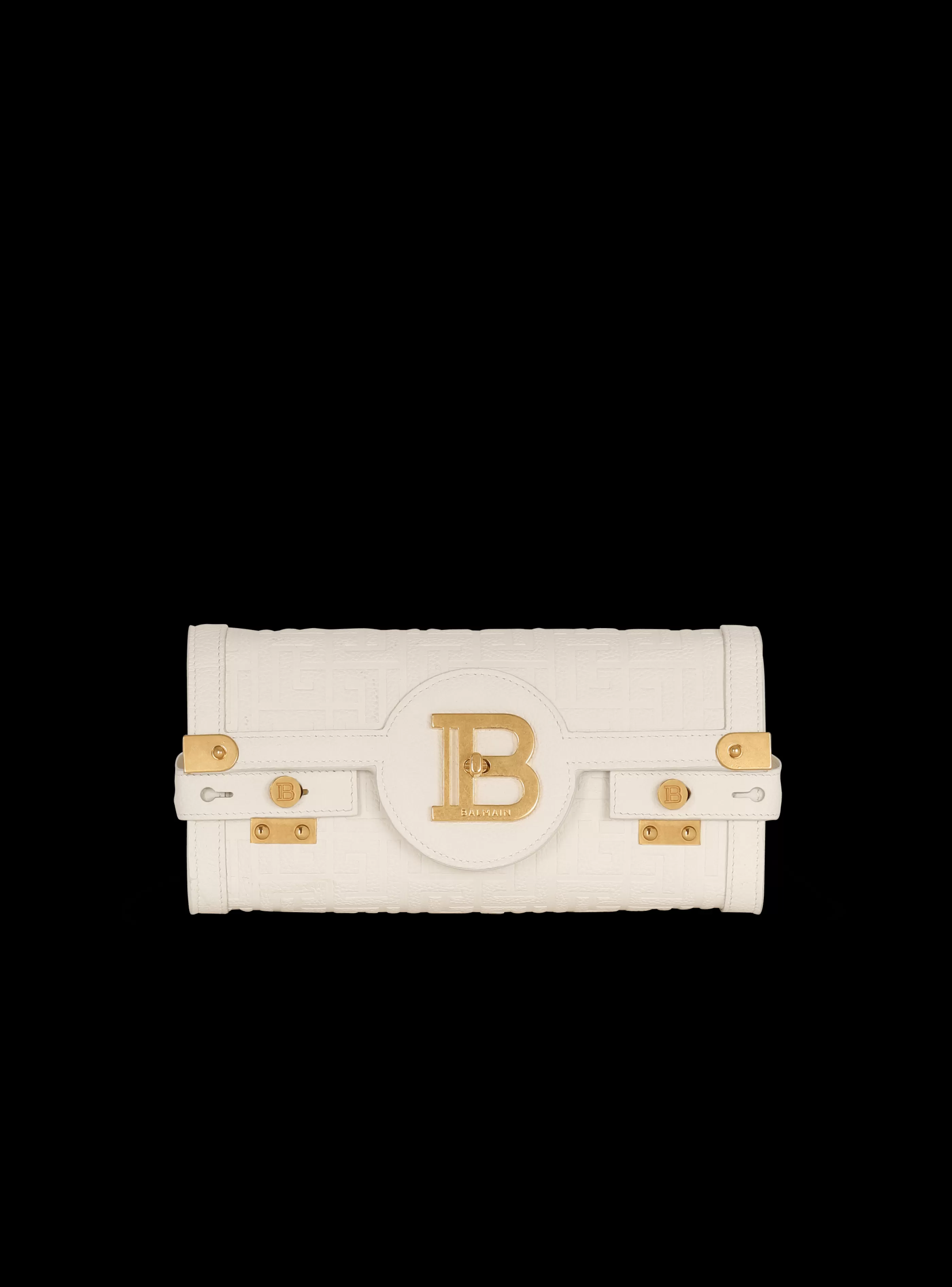 Balmain Borse Mini | Borse A Spalla-B-Buzz 23 Monogrammed Grained Leather Clutch beige