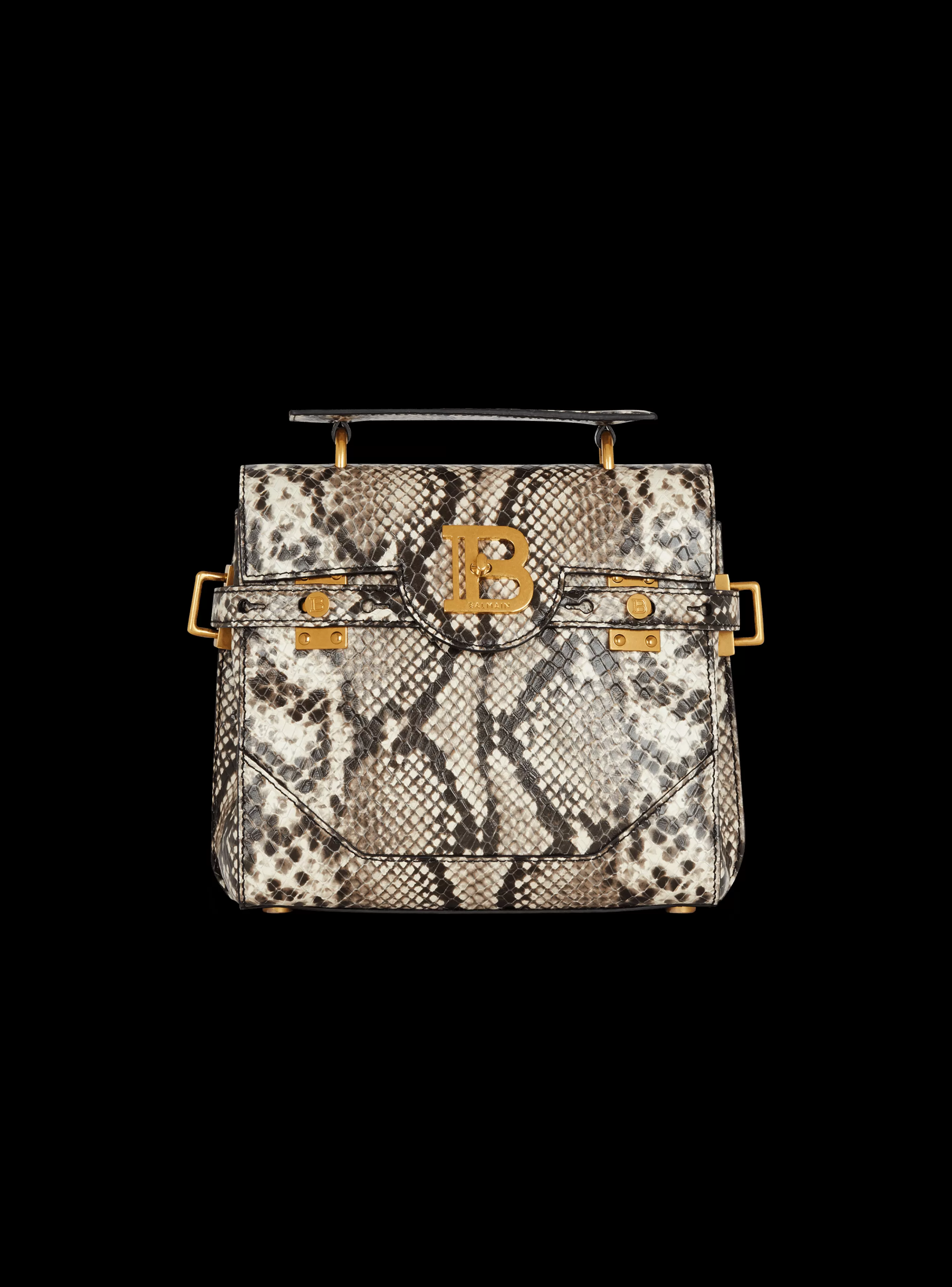 Balmain Borse A Spalla | Borse A Tracolla-B-Buzz 23 Snakeskin-effect Leather Bag brown