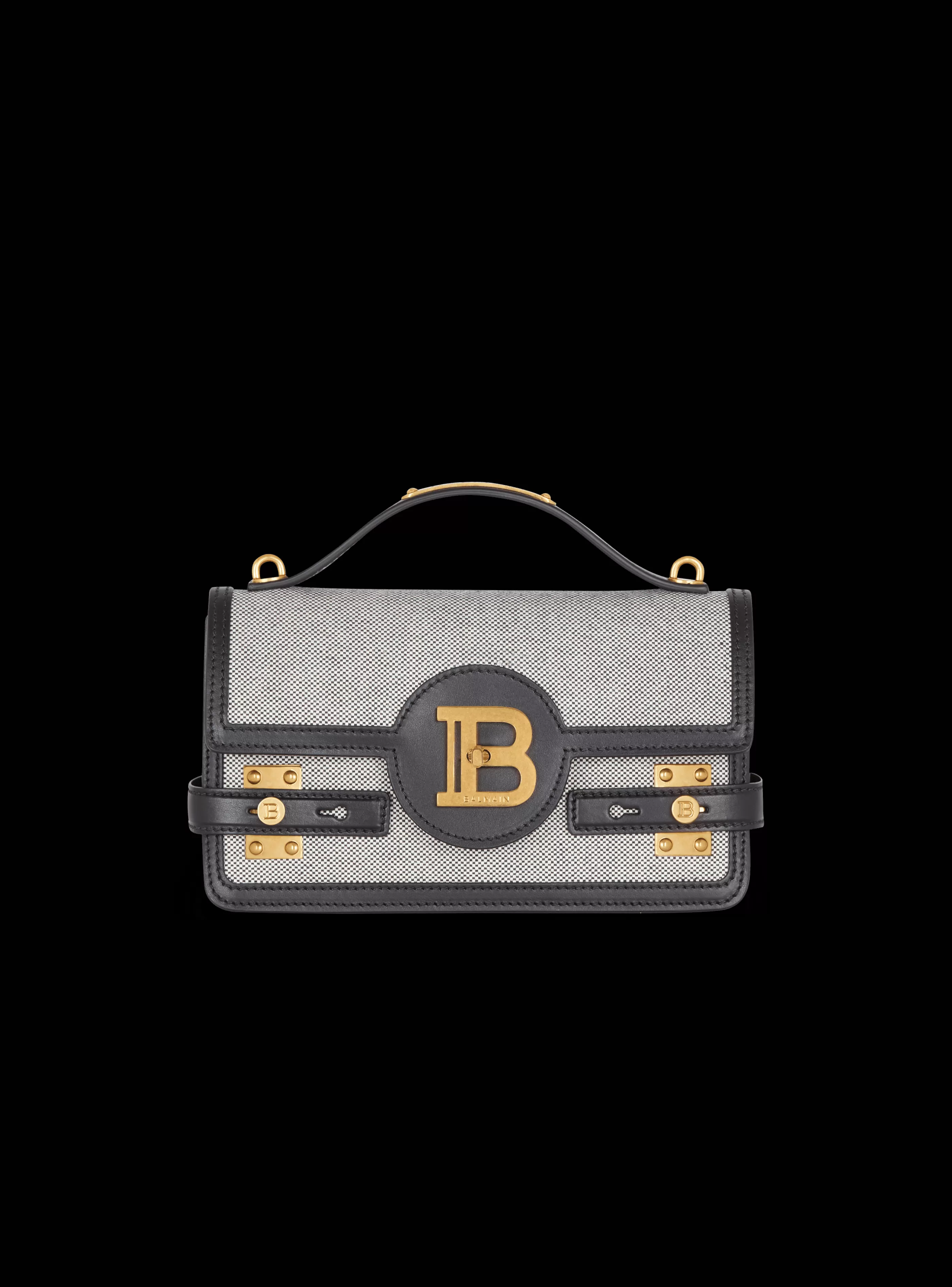 Balmain Borse A Spalla | Borse A Tracolla-B-Buzz 24 Canvas And Leather Bag black