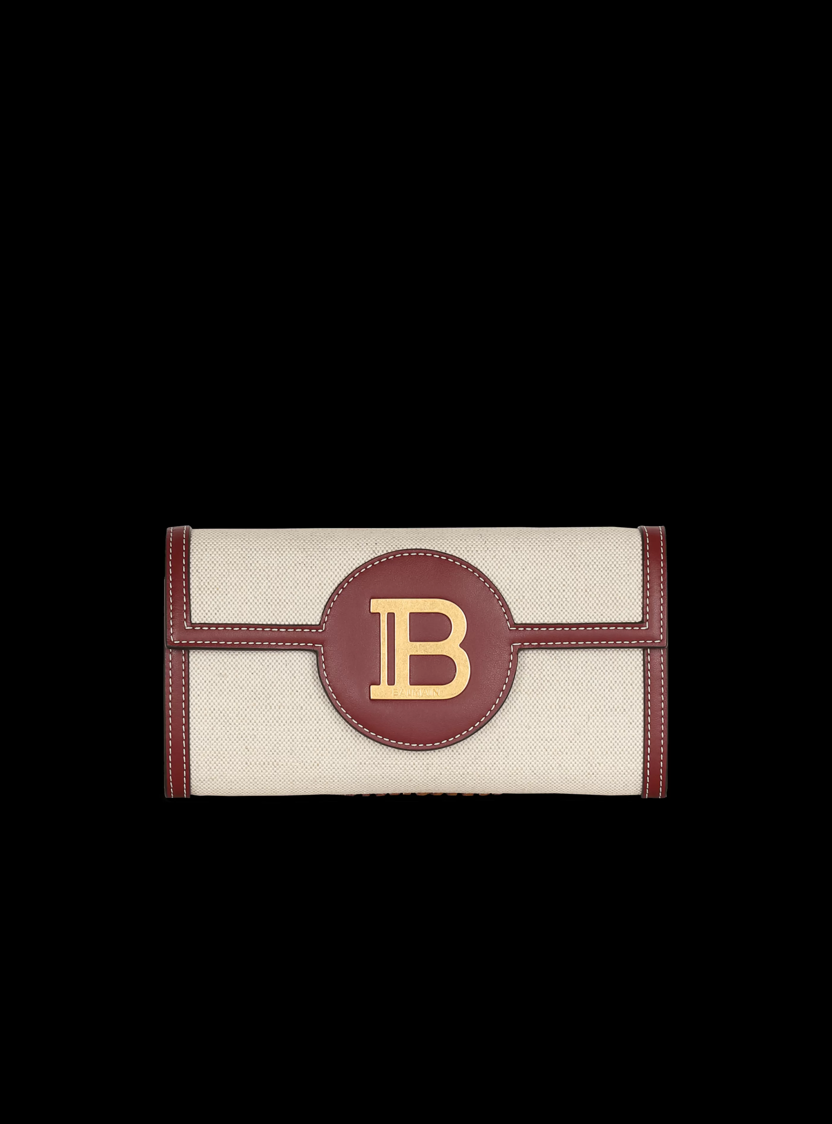 Balmain Piccola Pelletteria-B-Buzz Canvas And Leather Wallet beige