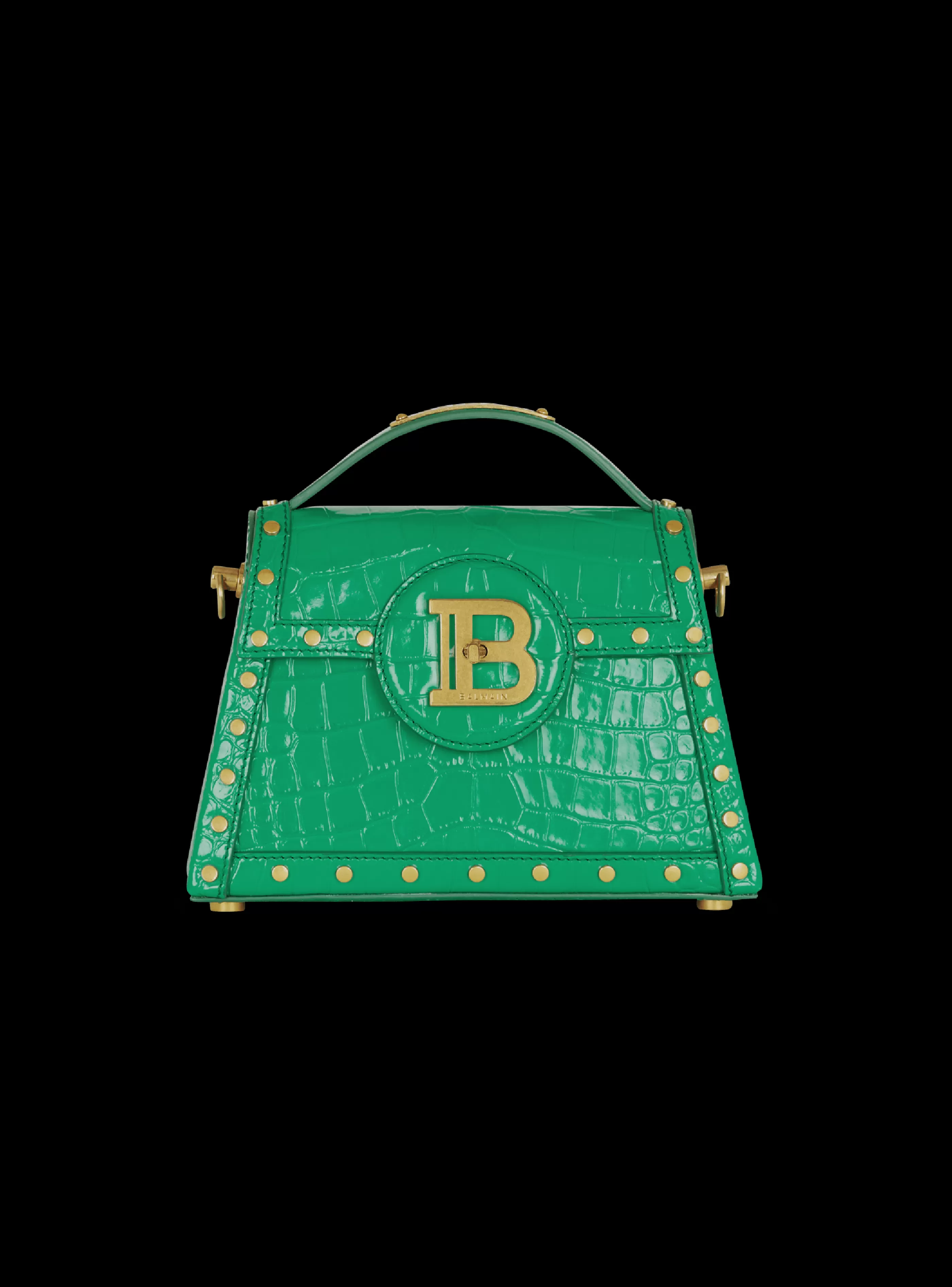 Balmain Borse A Spalla | Borse A Tracolla-B-Buzz Dynasty Bag In Patent Leather green