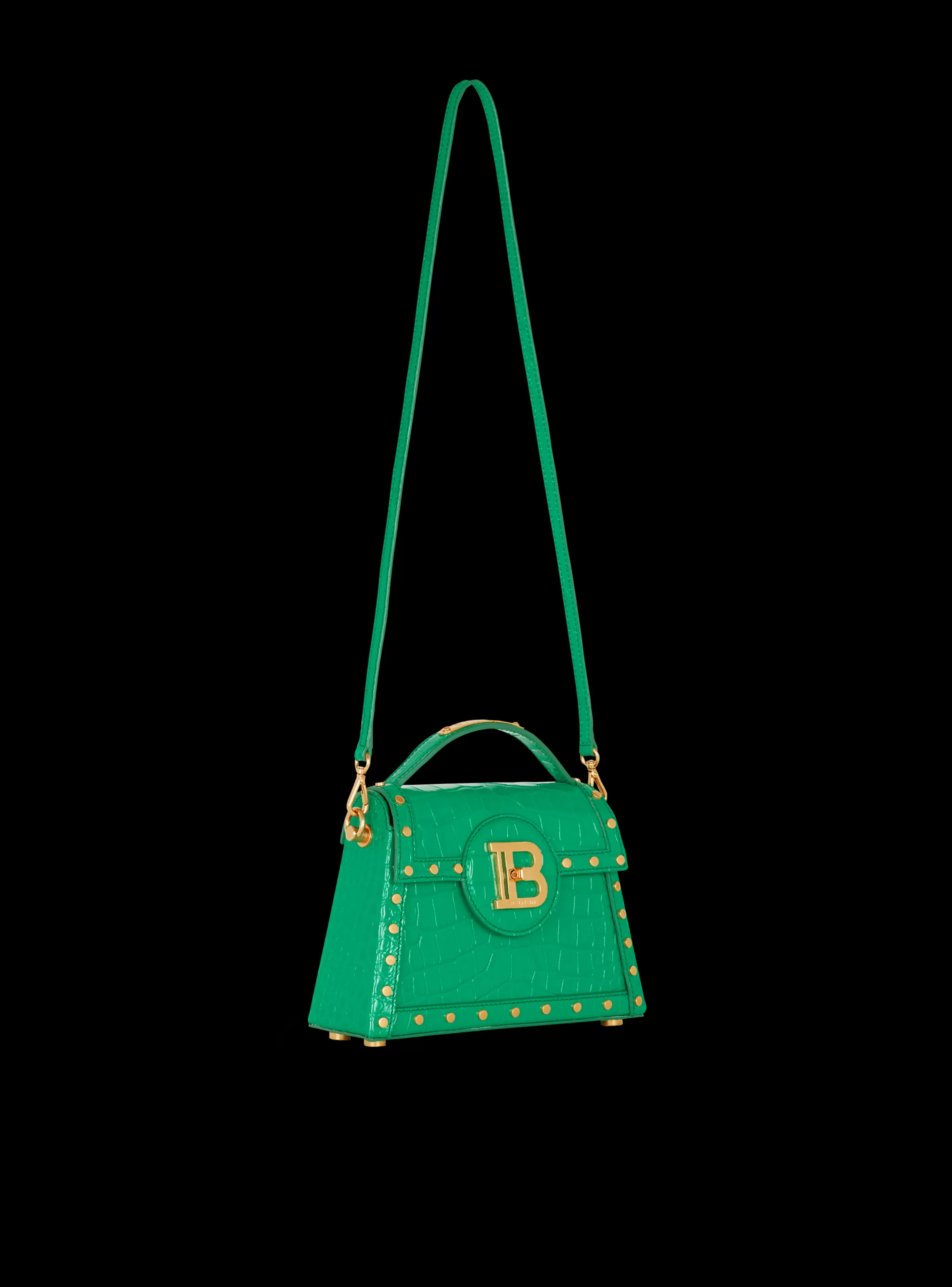 Balmain Borse A Spalla | Borse A Tracolla-B-Buzz Dynasty Bag In Patent Leather green