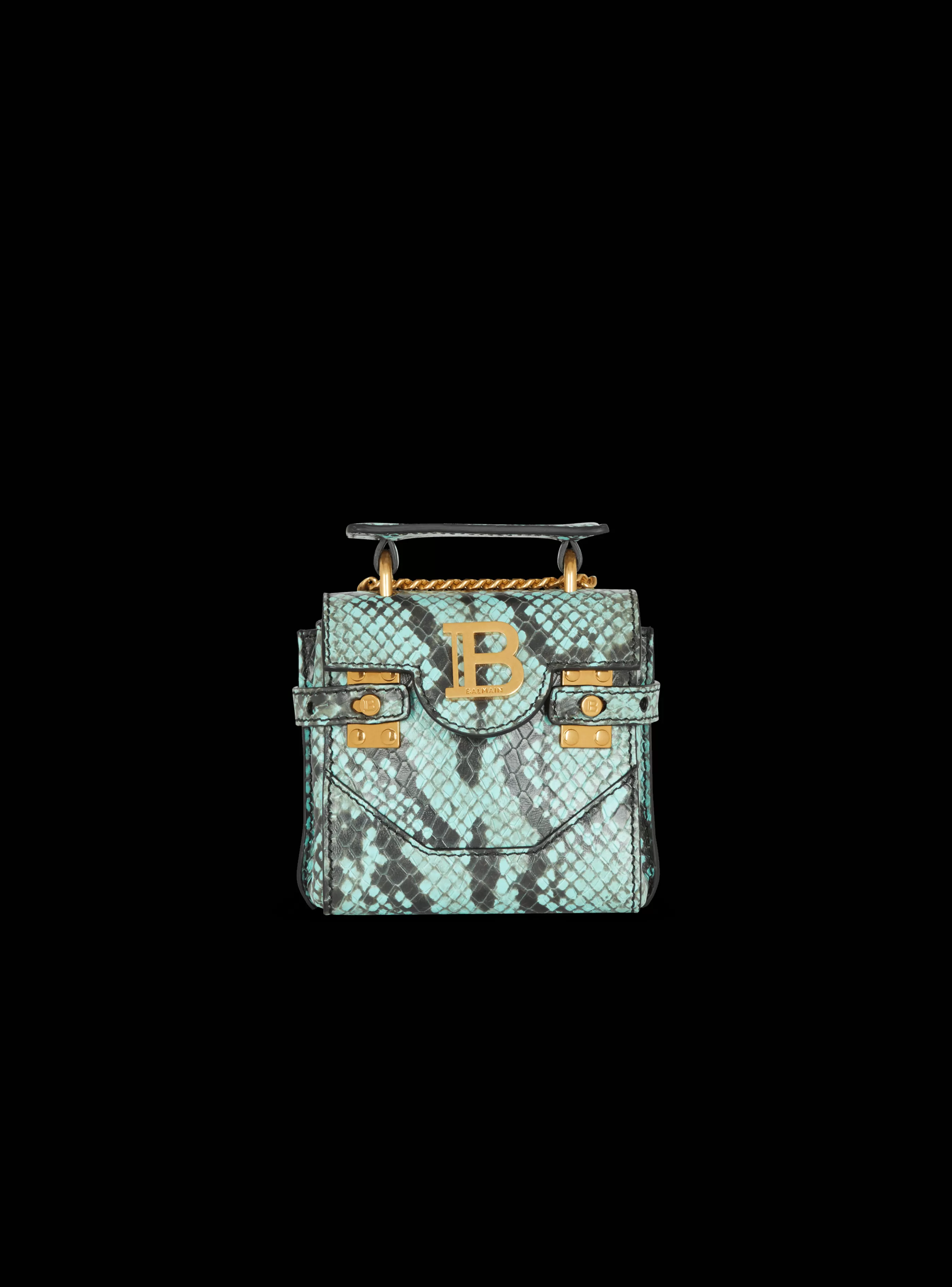 Balmain Borse Mini | Borse A Spalla-B-Buzz Mini 12 Snakeskin-effect Leather Mini Bag green