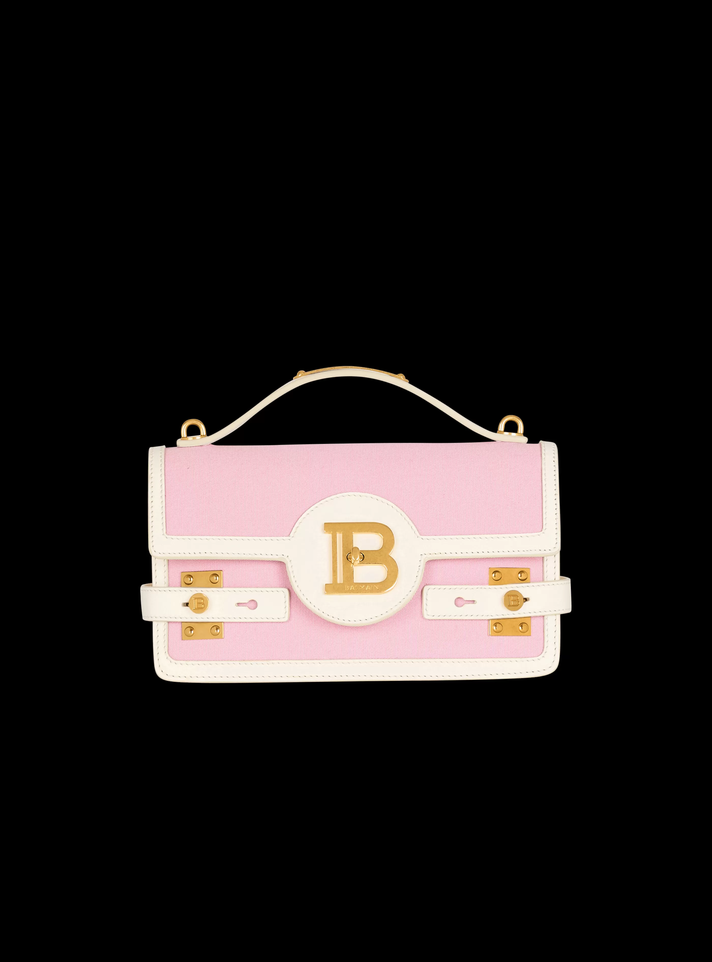 Balmain Borse A Spalla | Borse A Tracolla-B-Buzz Shoulder 24 Canvas And Leather Bag pink