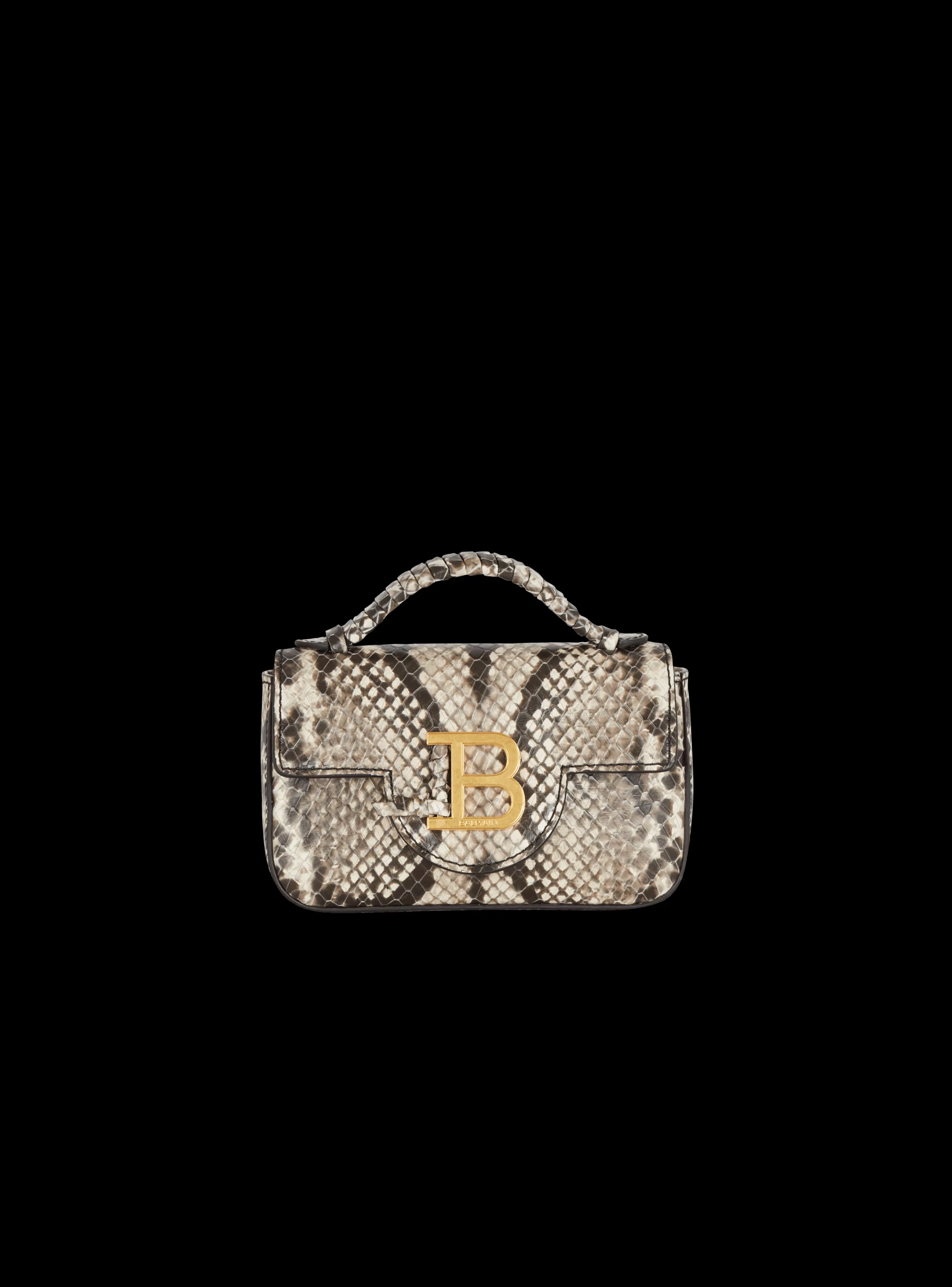 Balmain Borse Mini | Borse A Spalla-B-Buzz Snakeskin-effect Leather Mini Bag brown