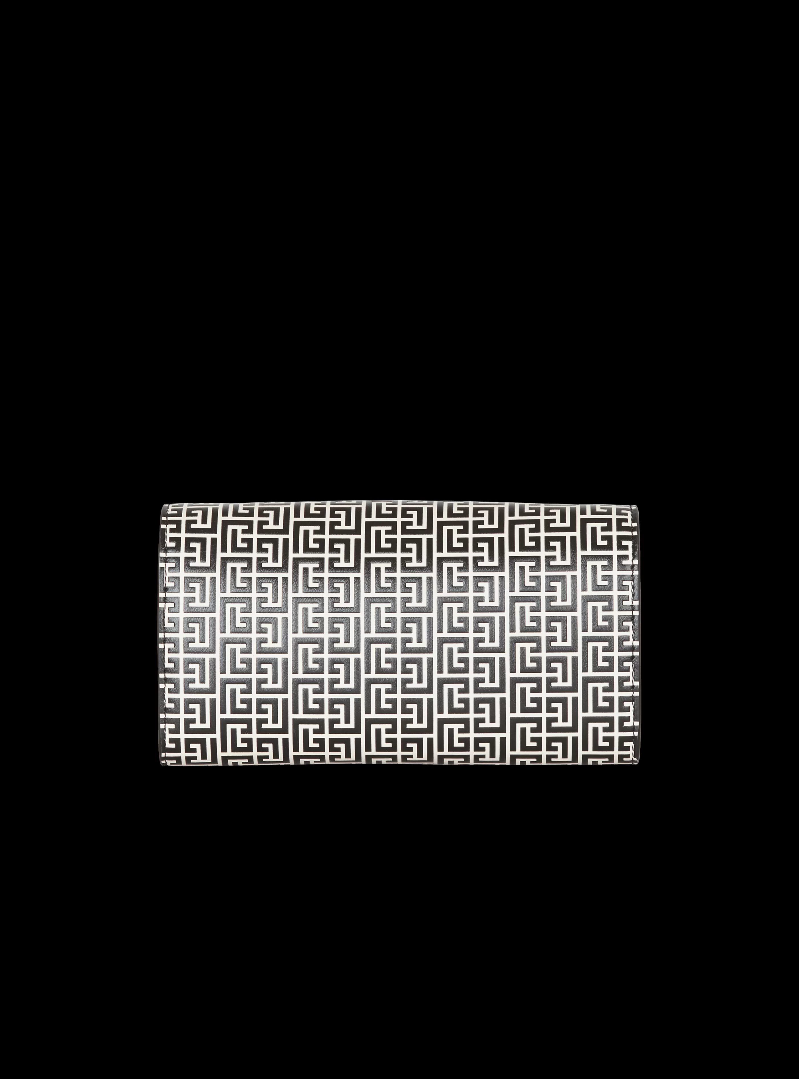 Balmain Piccola Pelletteria | Borse Mini-B-Buzz Wallet In Embossed Calfskin With A PB Labyrinth Monogram black