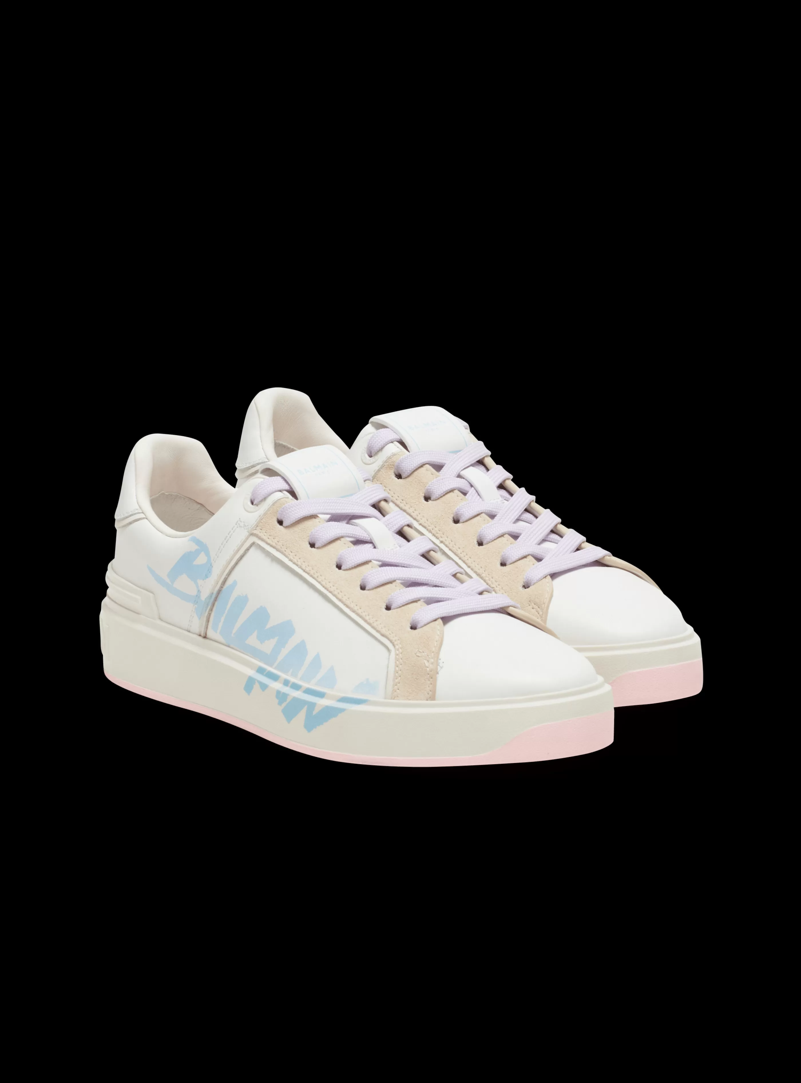 Balmain B-Court-B-Court Leather Trainers white