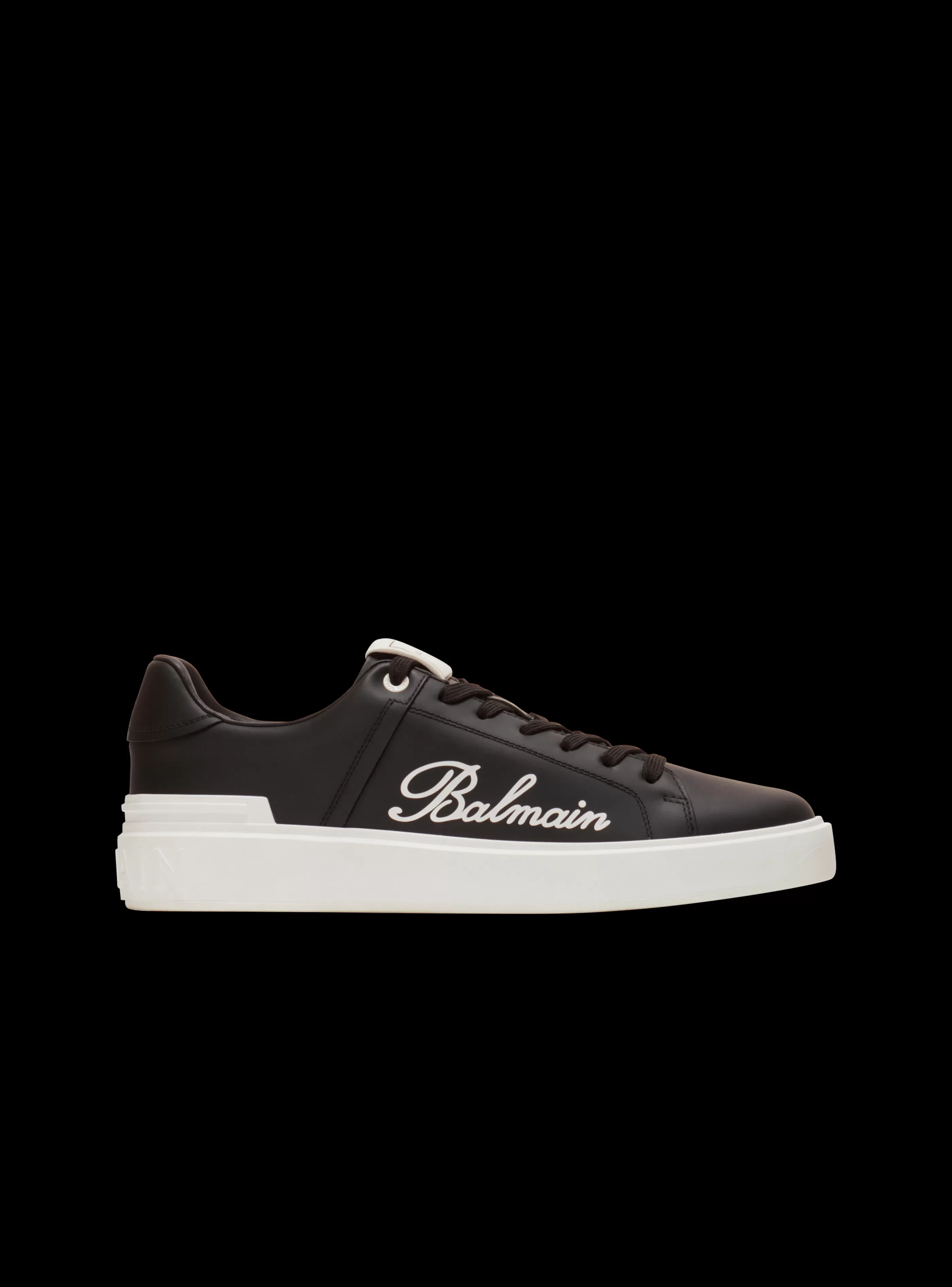 Balmain Uomo | Sneakers-B-Court Signature Calfskin Trainers black