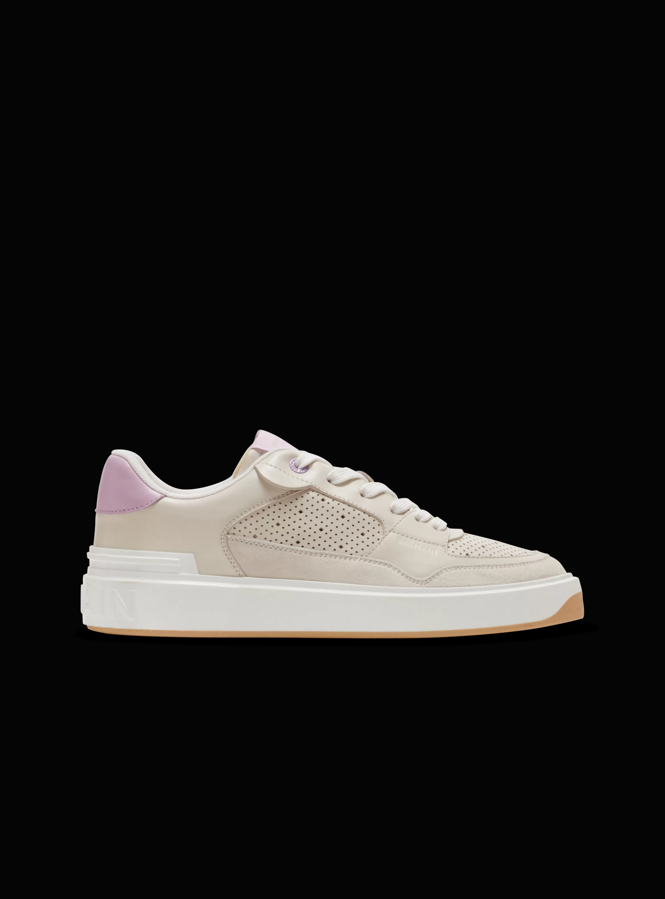 Balmain B-Court-B-Court Flip Leather Trainers beige