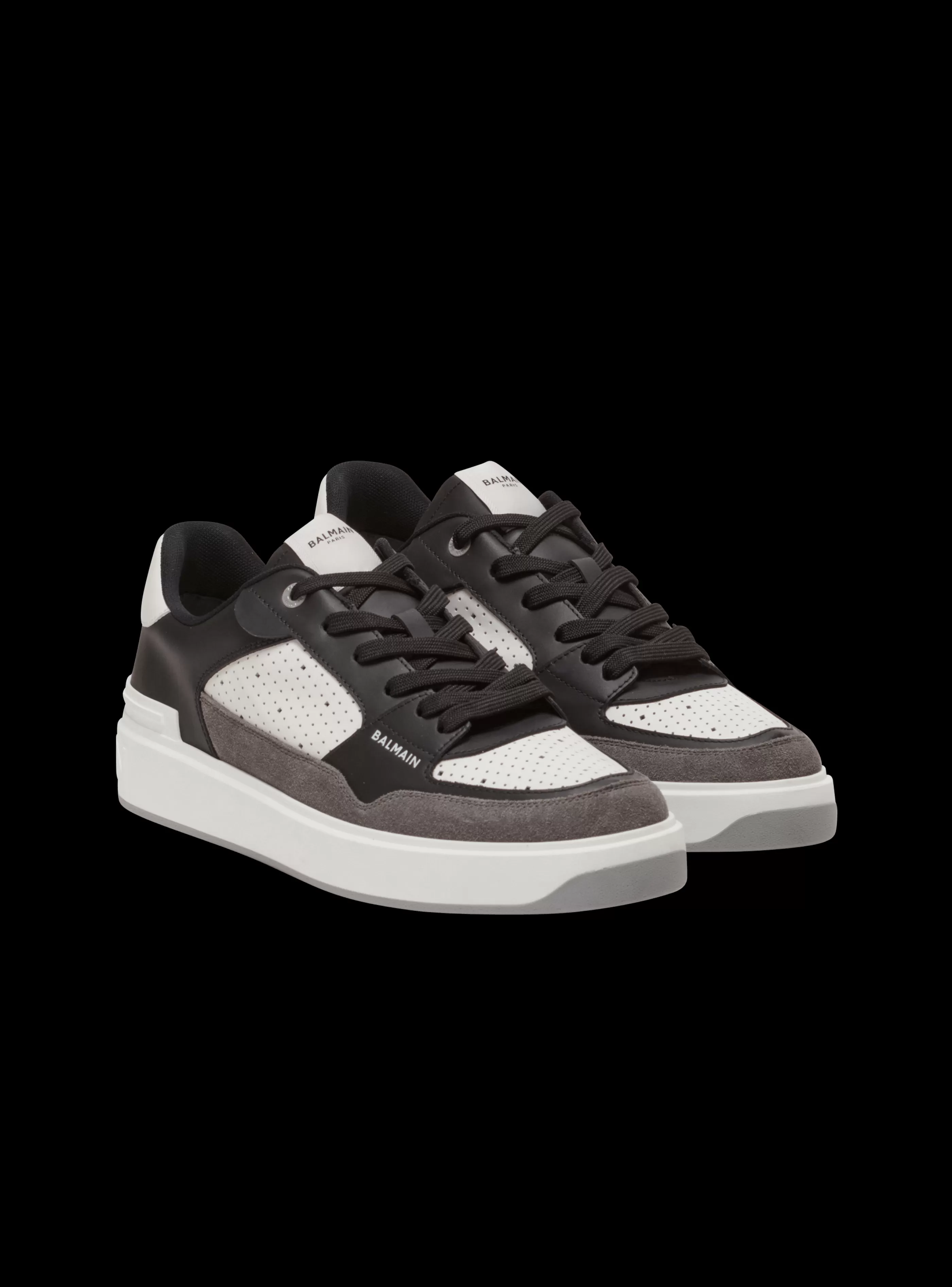 Balmain B-Court-B-Court Flip Trainers In Leather And Suede black