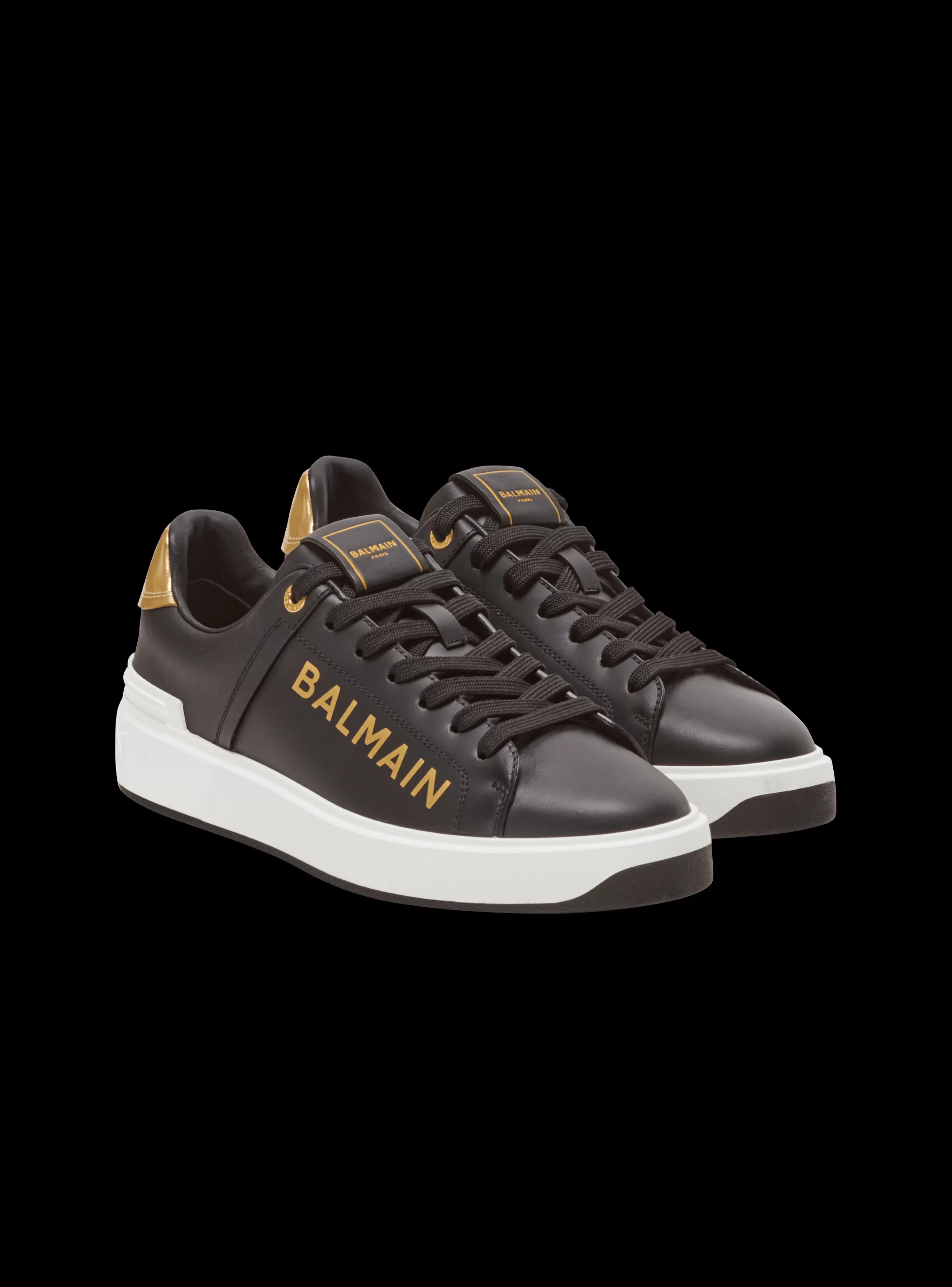 Balmain Donna | Sneakers-B-Court Leather Trainers black