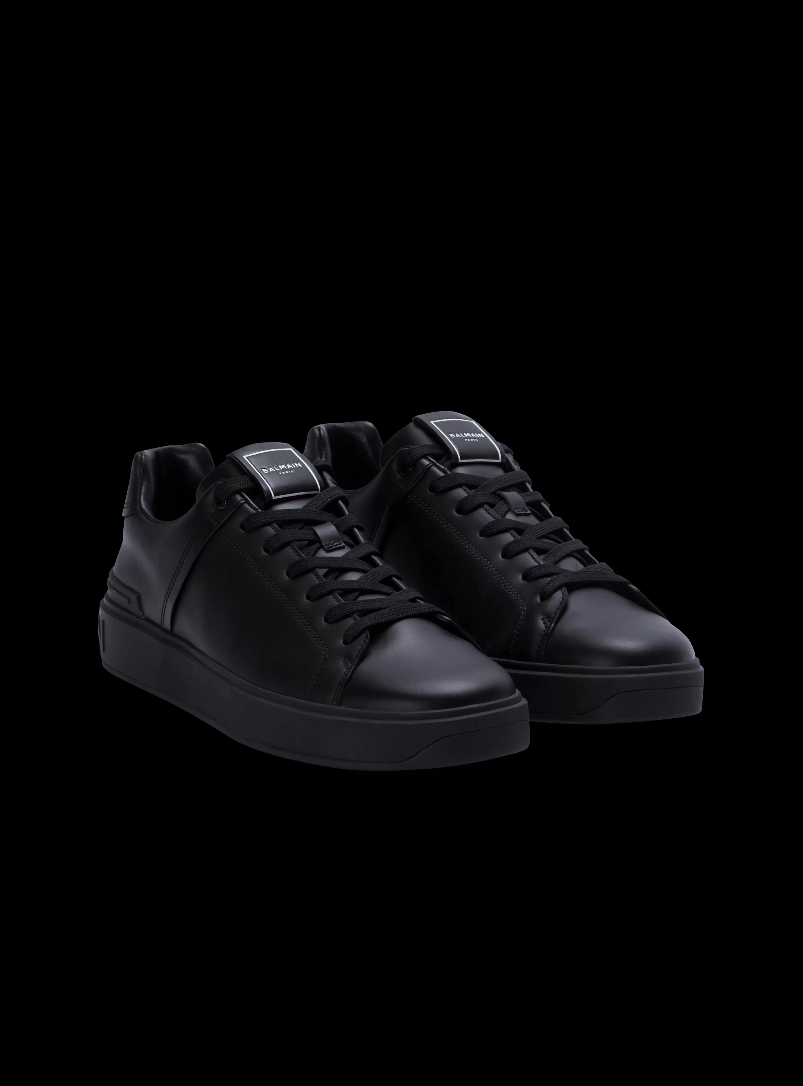 Balmain Uomo | Sneakers-B-Court Leather Trainers black