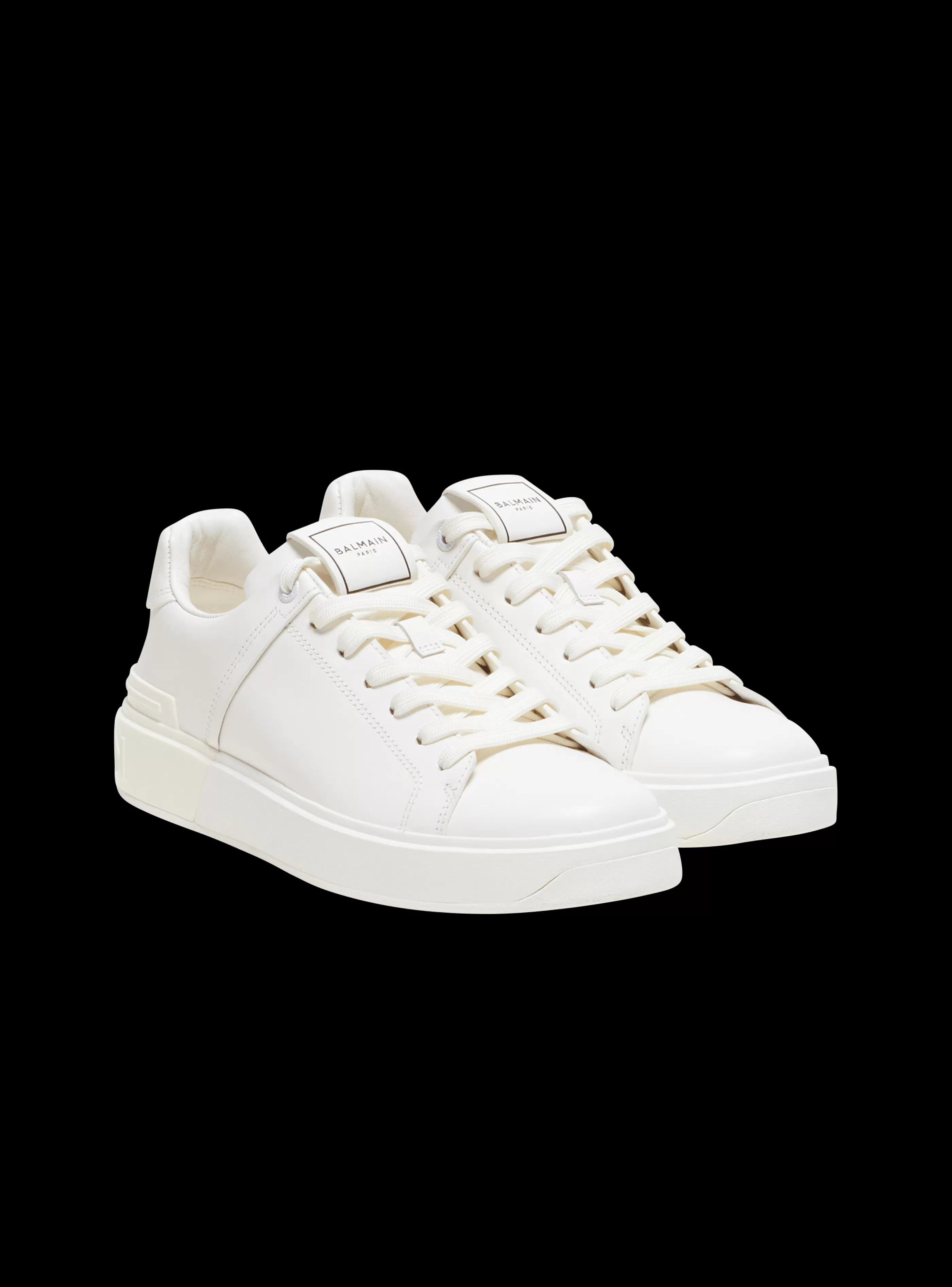 Balmain Uomo | Sneakers-B-Court Leather Trainers white