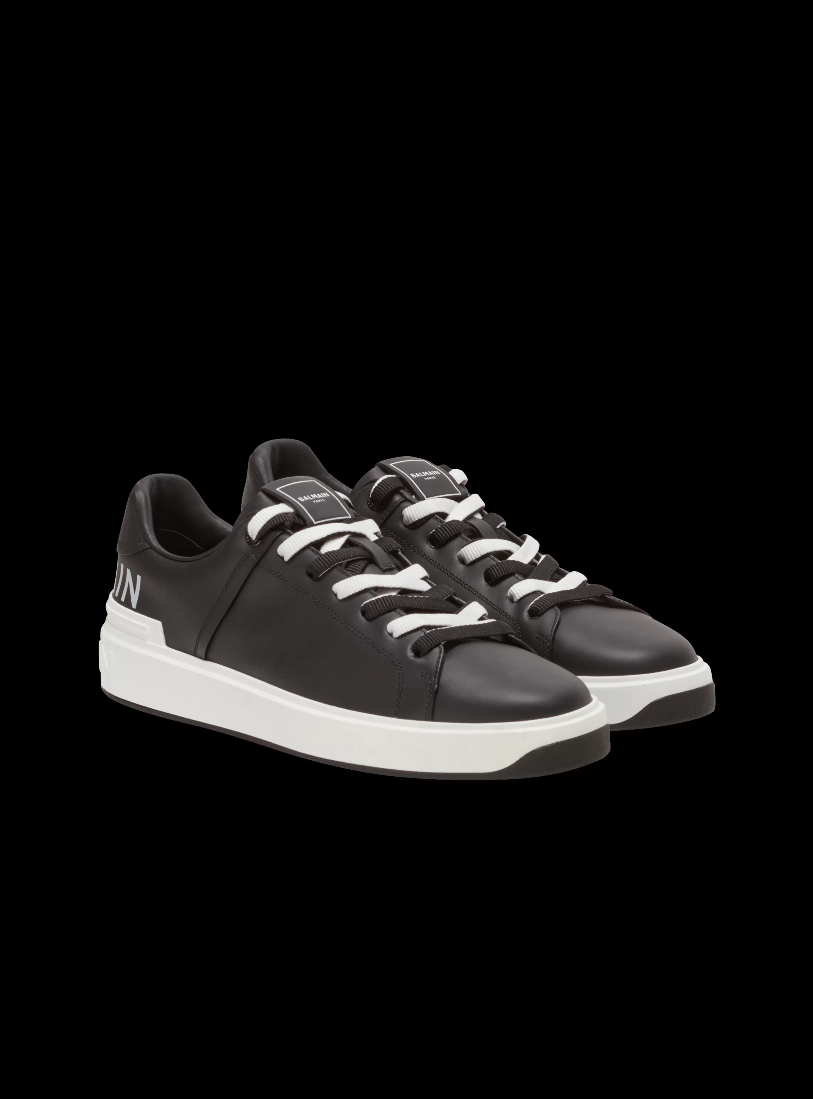 Balmain B-Court-B-Court Smooth Leather Trainers black