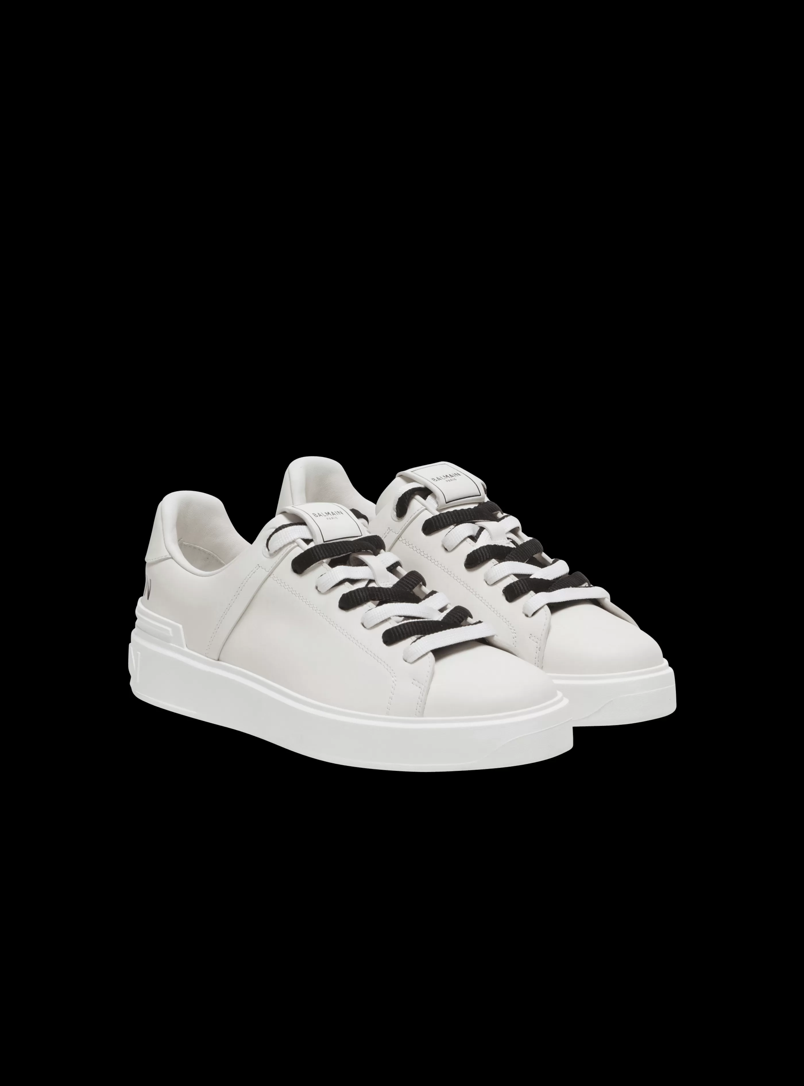 Balmain B-Court-B-Court Smooth Leather Trainers white