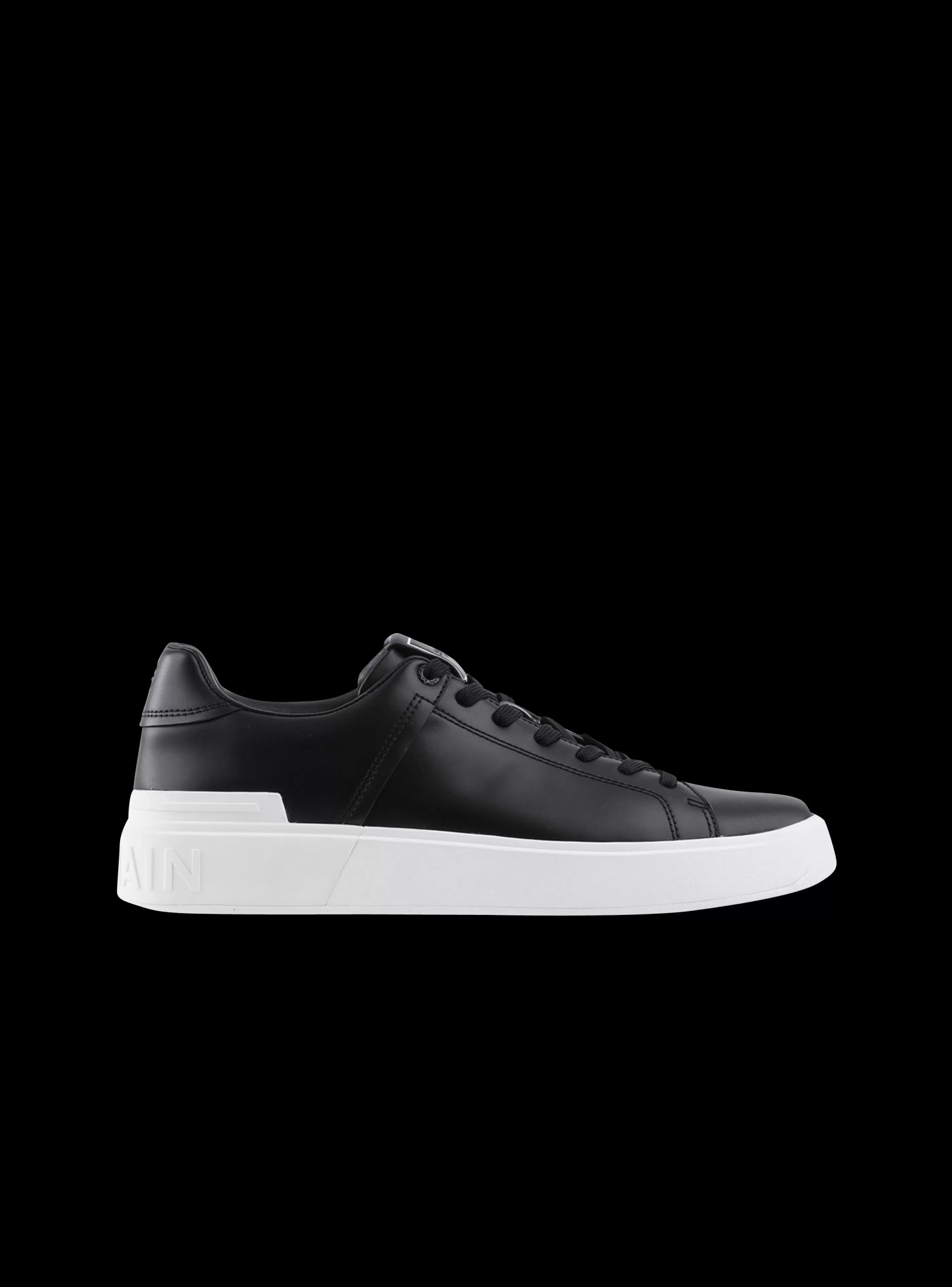 Balmain B-Court-B-Court Trainers In Calfskin black