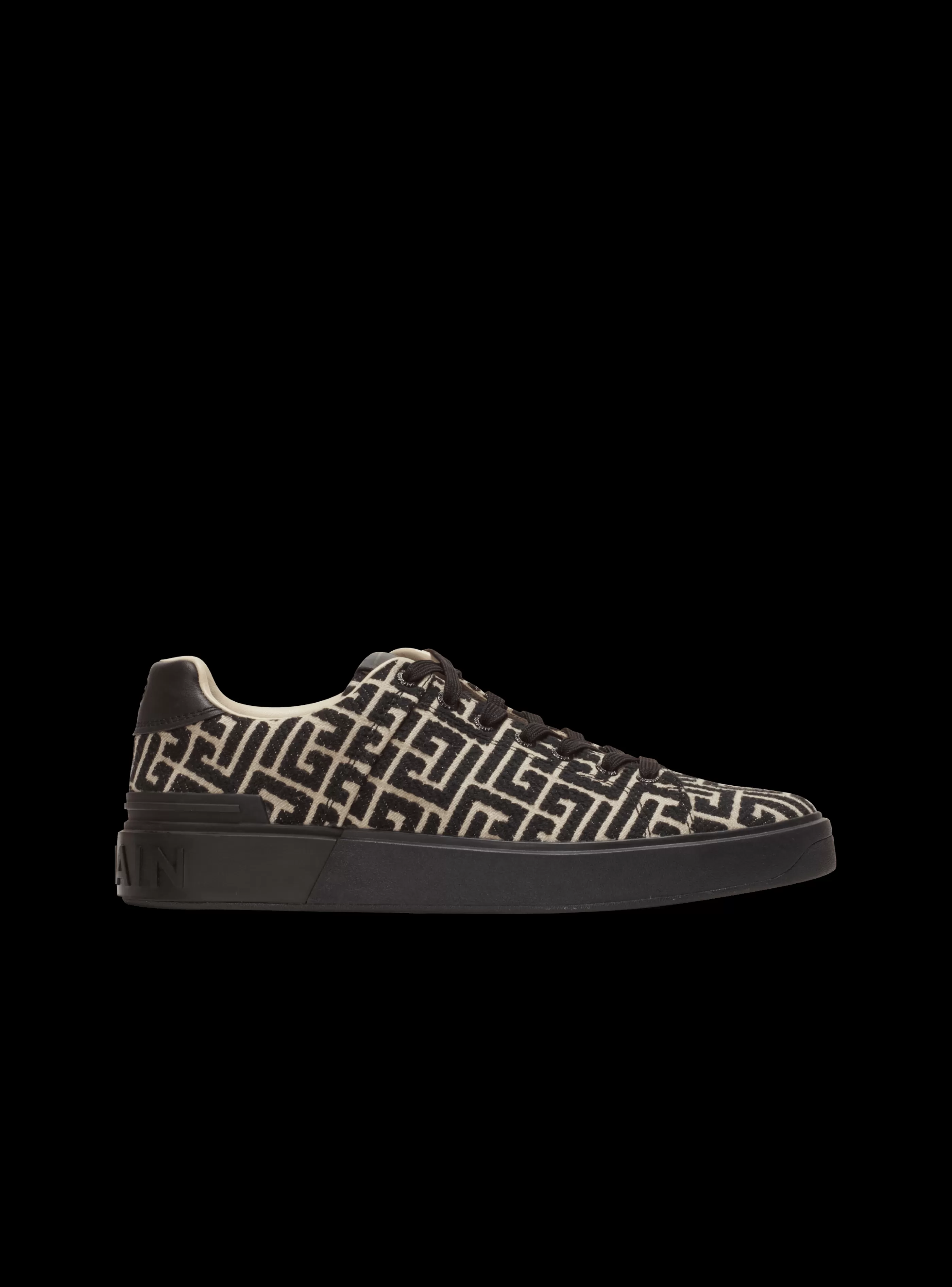 Balmain B-Court-B-Court Trainers With Jacquard Monogram black