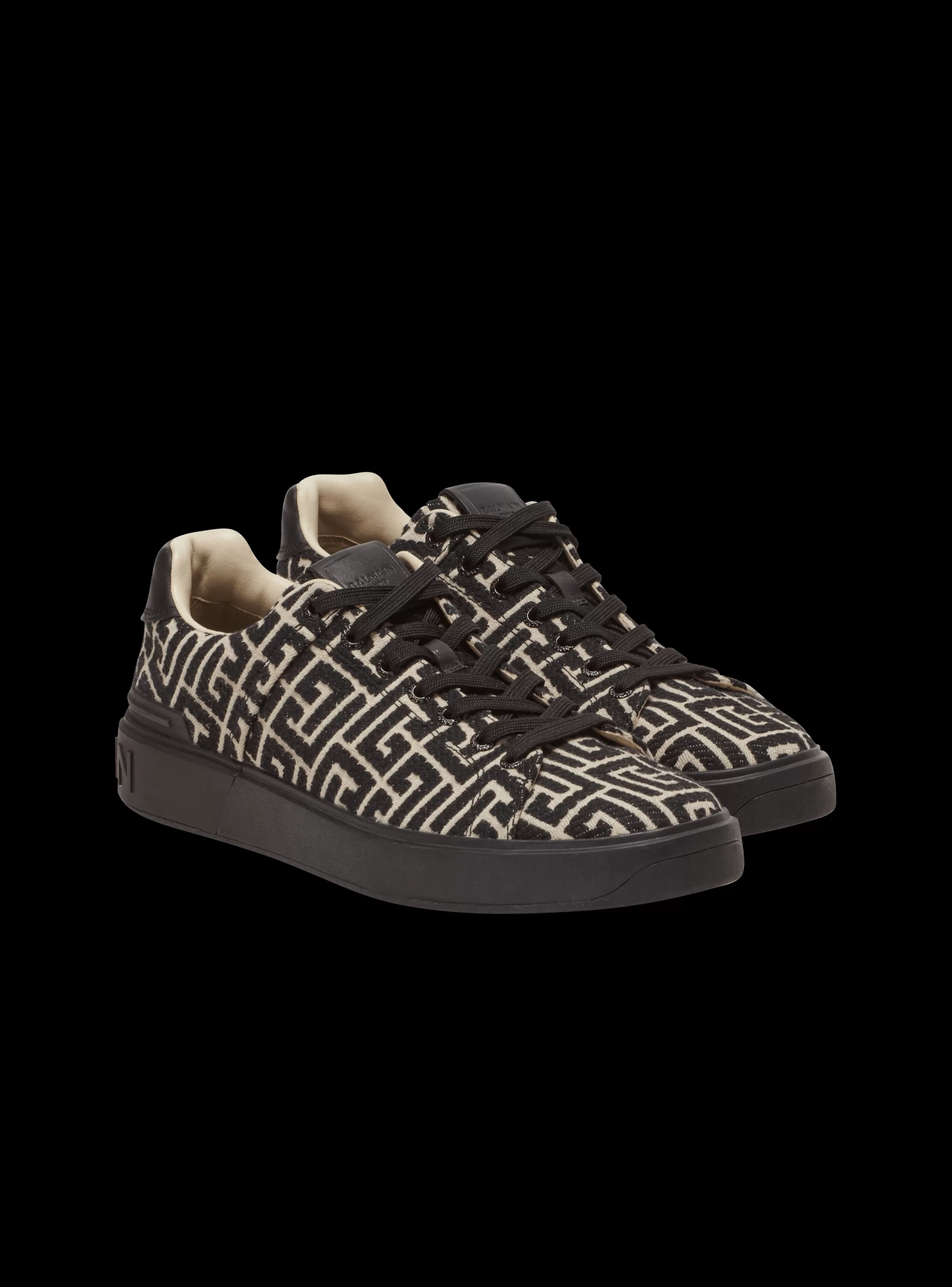 Balmain B-Court-B-Court Trainers With Jacquard Monogram black