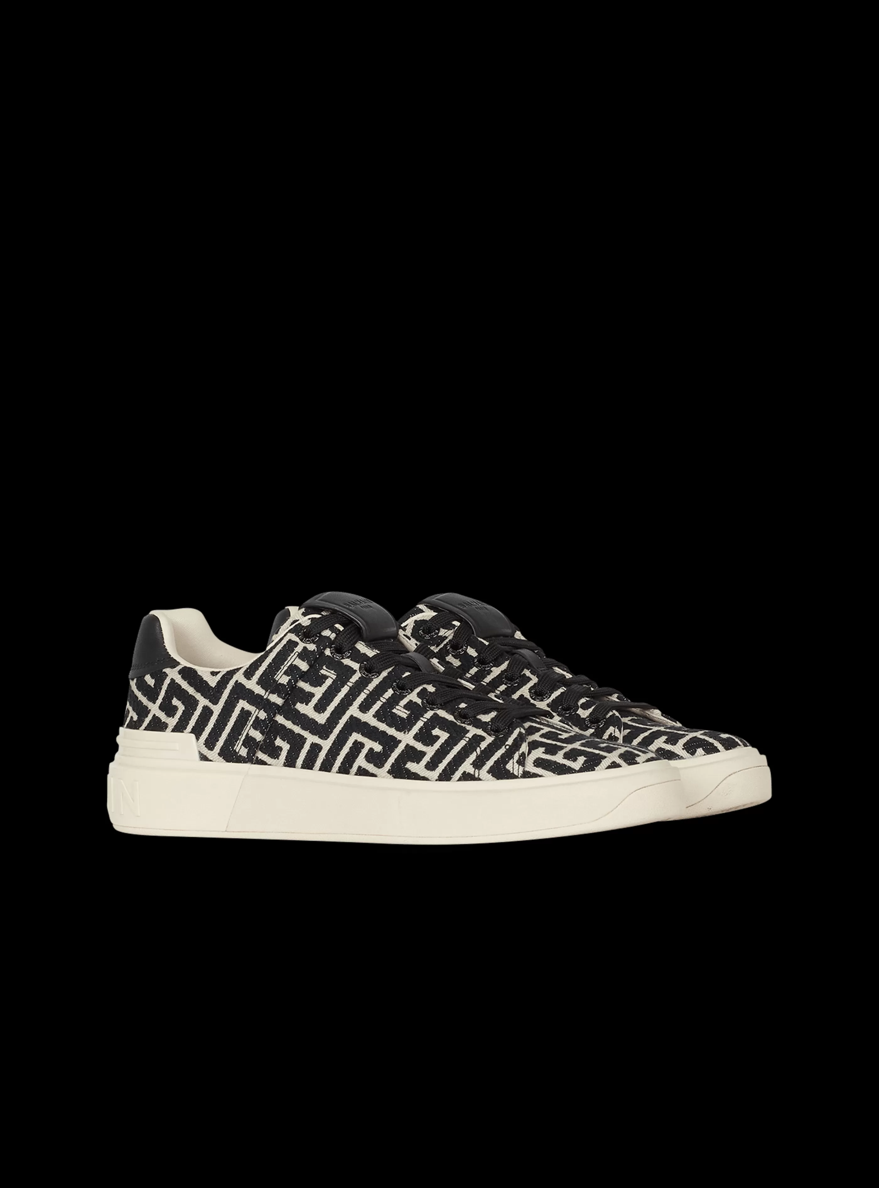 Balmain B-Court-B-Court Trainers With Jacquard Monogram black