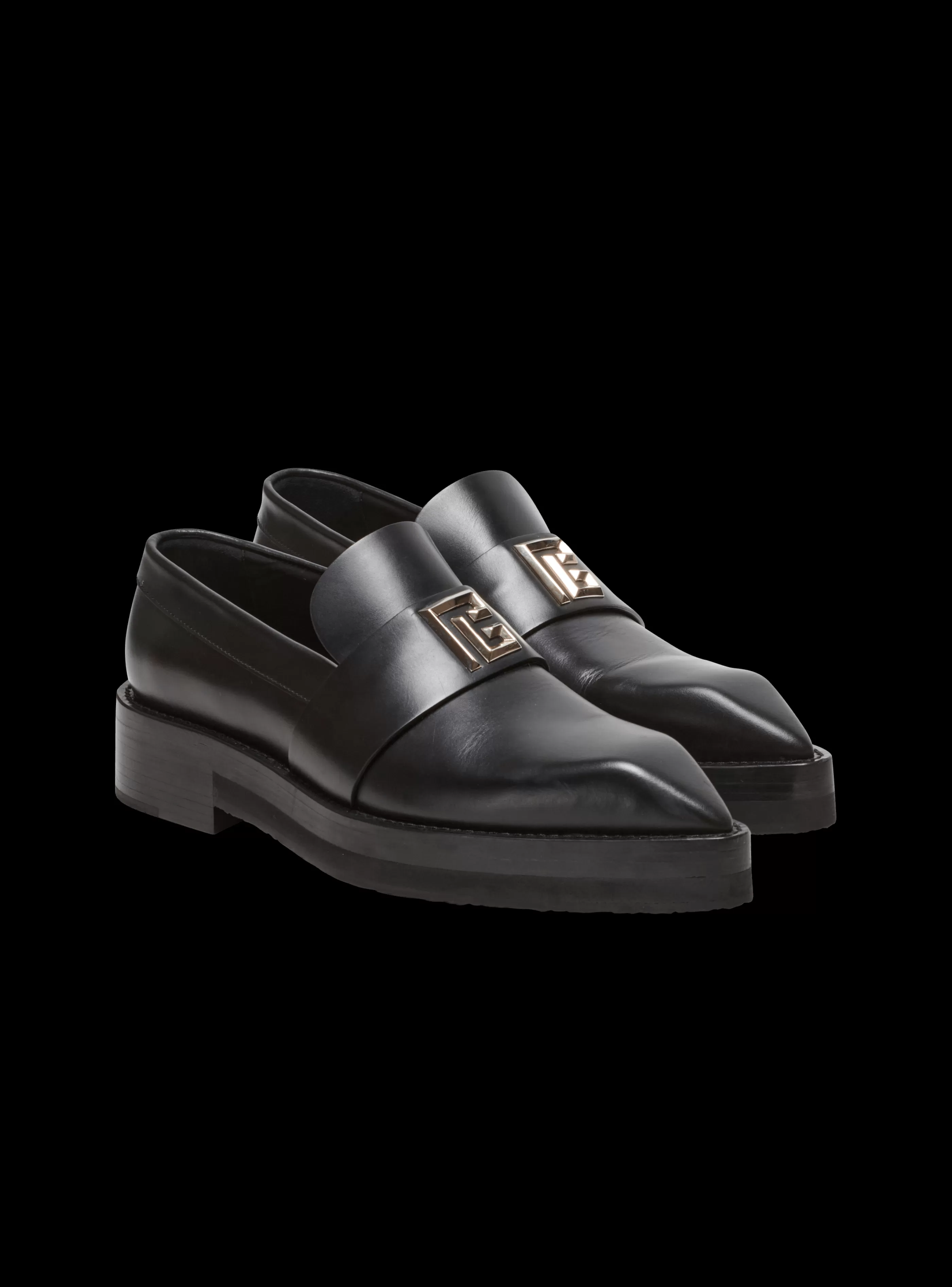 Balmain Mocassini-Ben Smooth Leather Loafers black