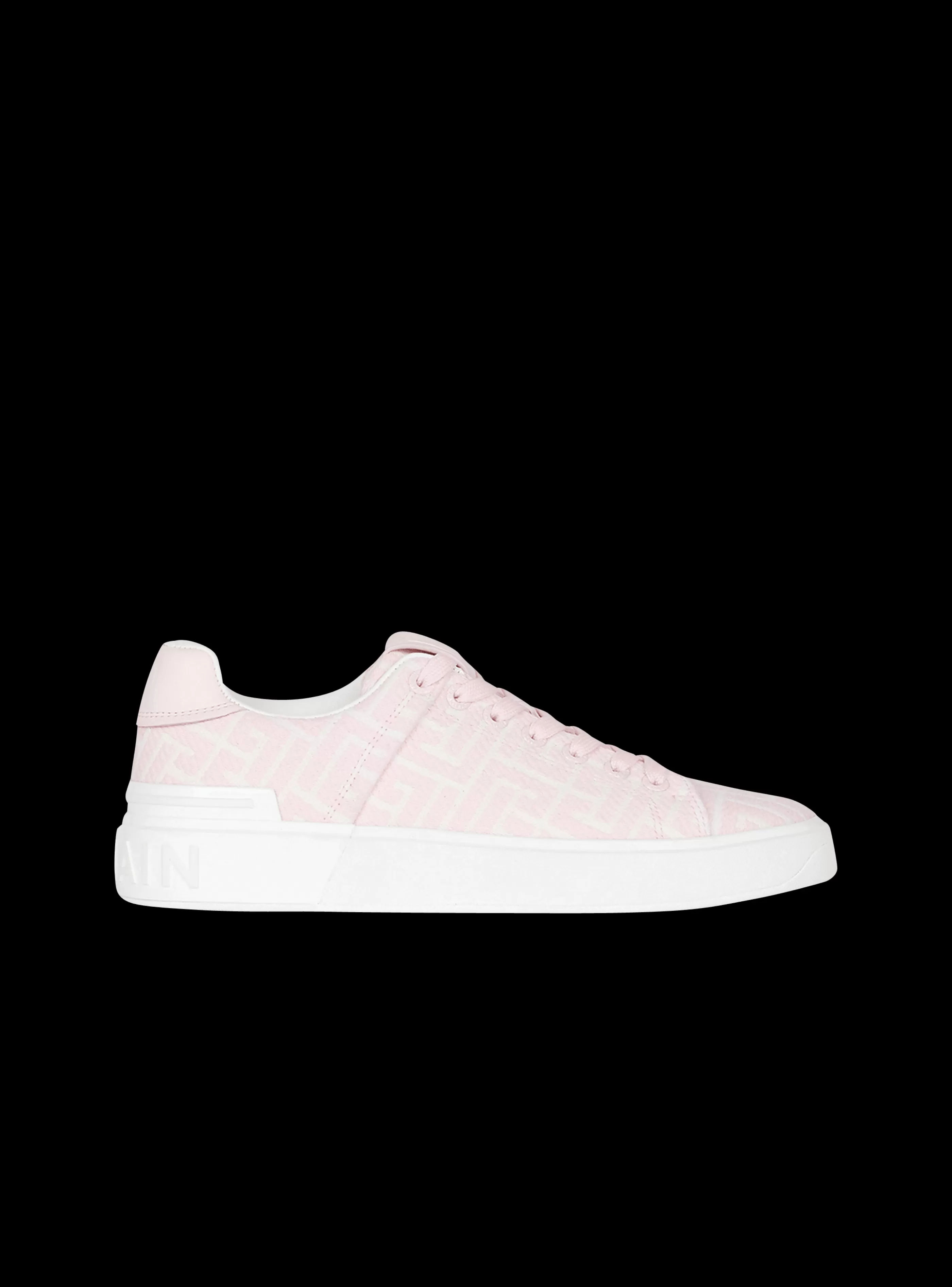 Balmain B-Court-Bicolor Jacquard B-Court Sneakers pink