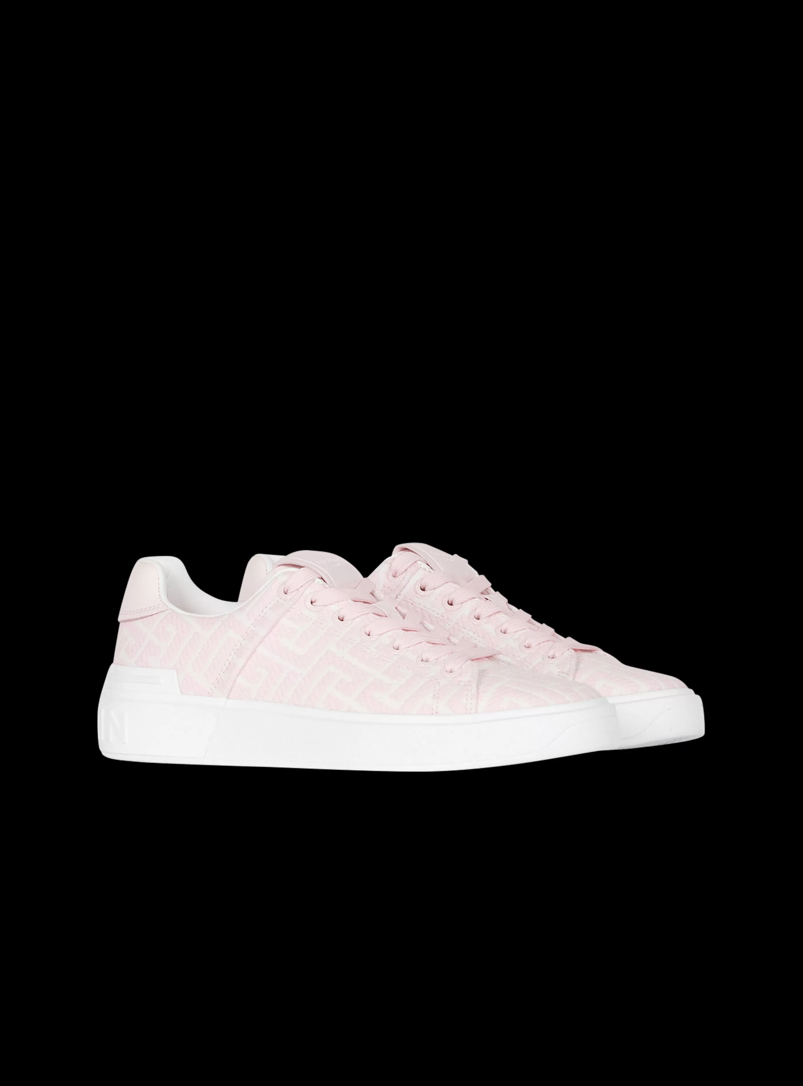 Balmain B-Court-Bicolor Jacquard B-Court Sneakers pink