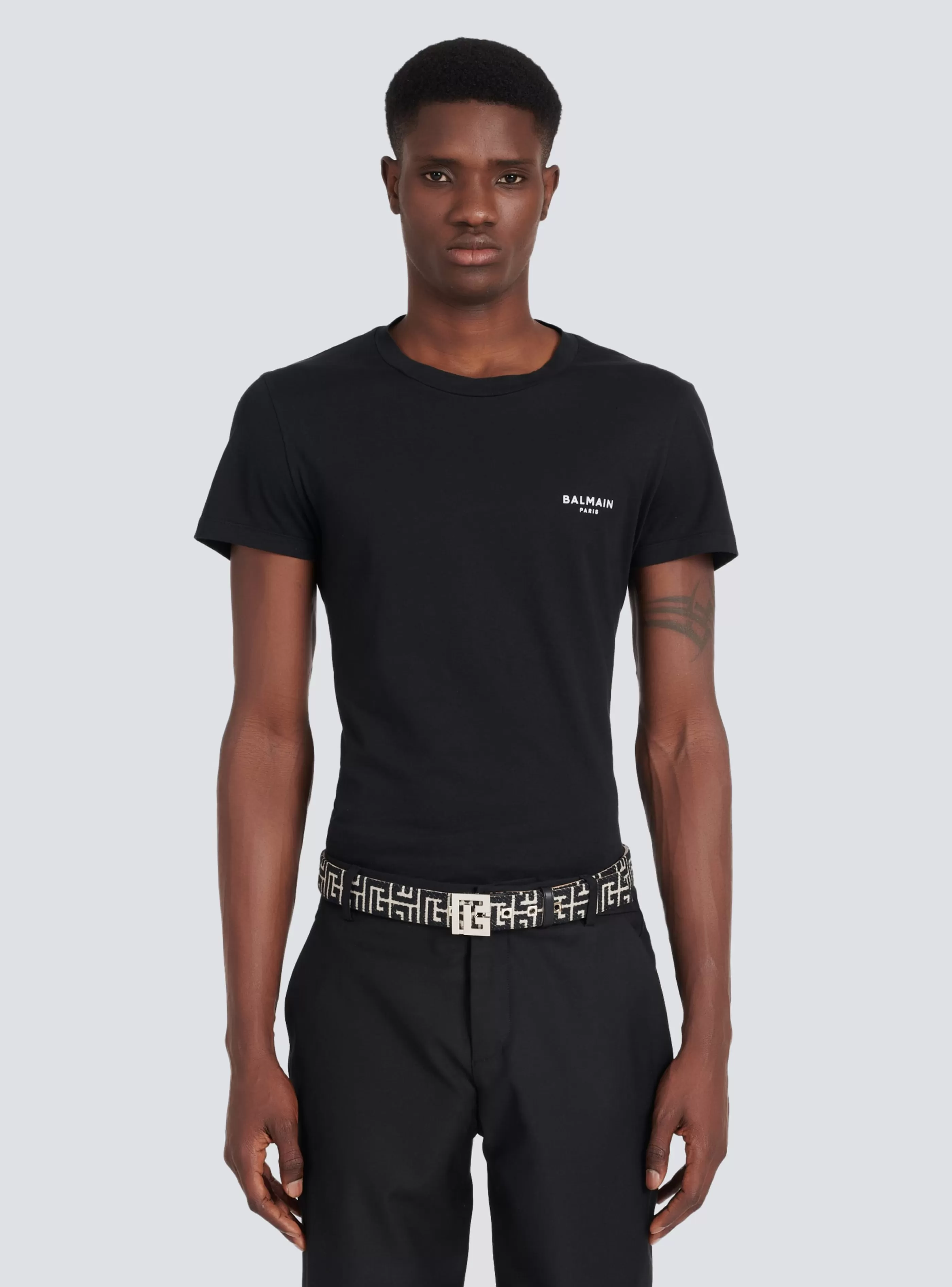 Balmain Cinture-Bicolor Jacquard PB Belt Belt black