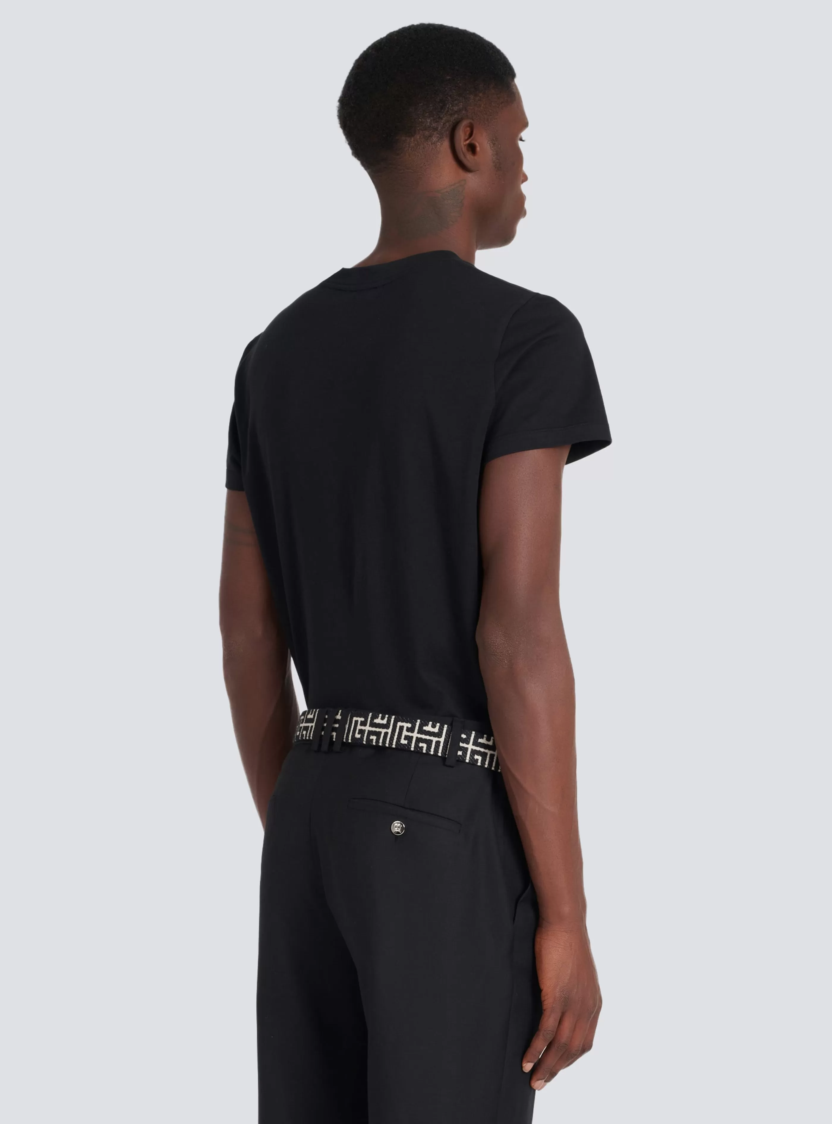 Balmain Cinture-Bicolor Jacquard PB Belt Belt black