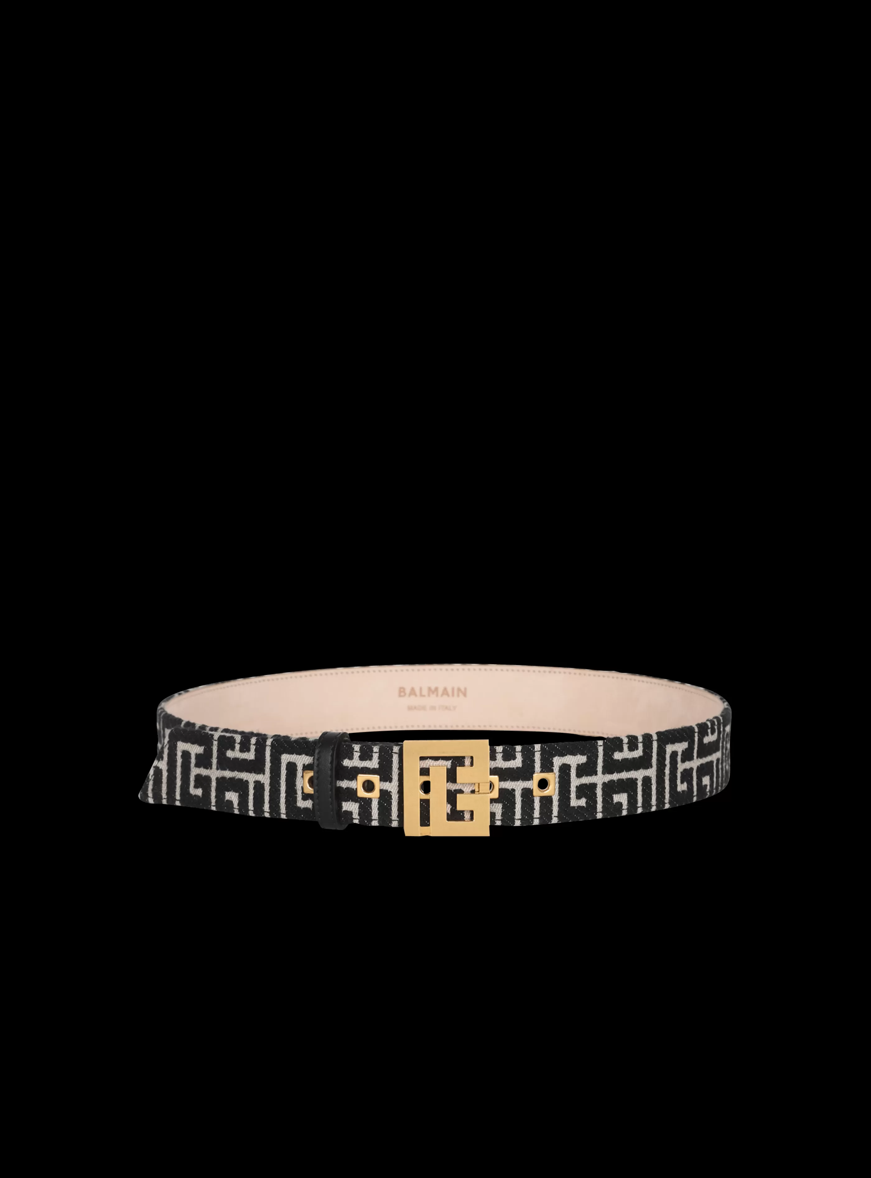Balmain Cinture-Bicolor Jacquard PB Belt Belt black